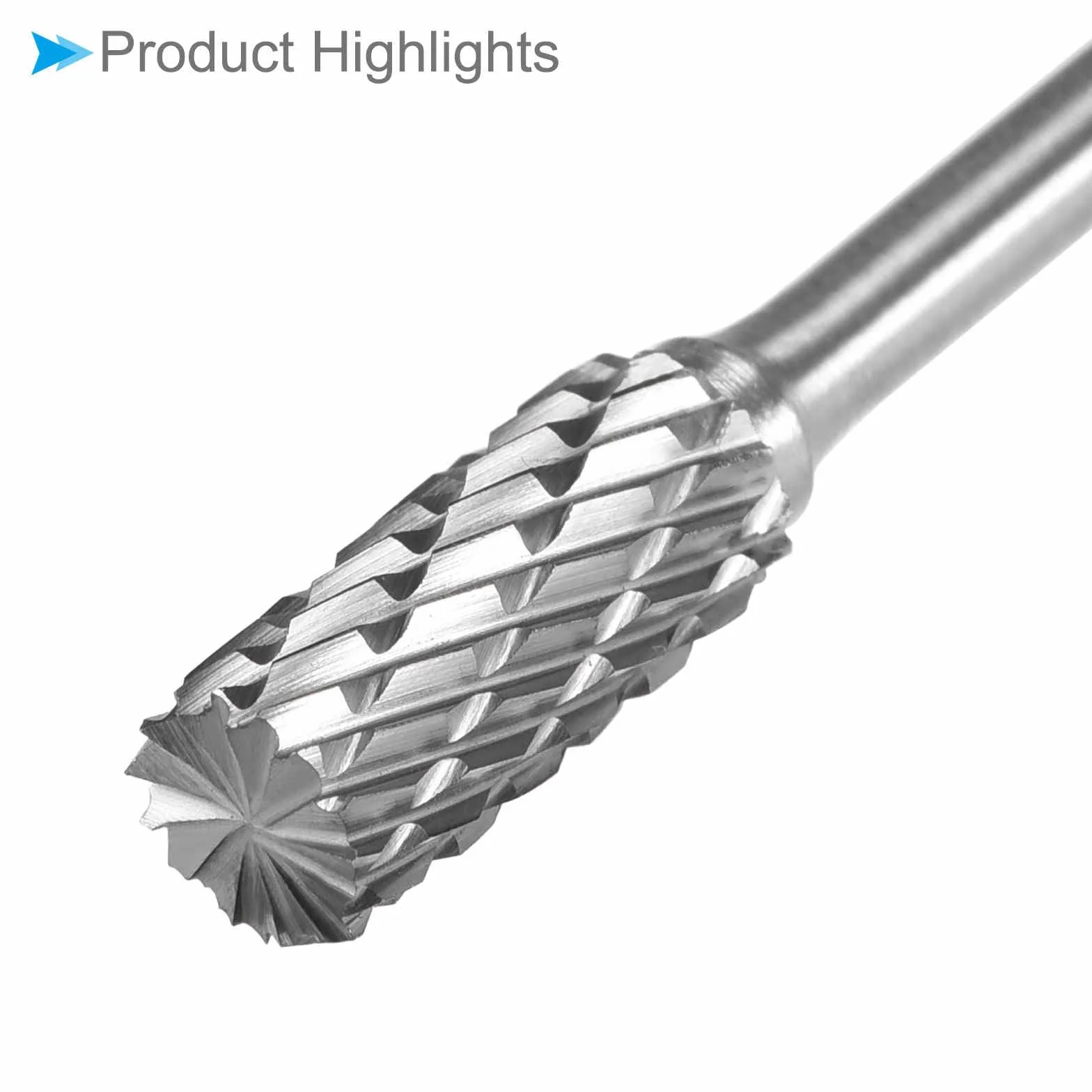 Pilnik obrotowy z węglika wolframu, trzpień 3 mm średnica 5 mm, podwójne cięcie cylinder, 2 sztuki