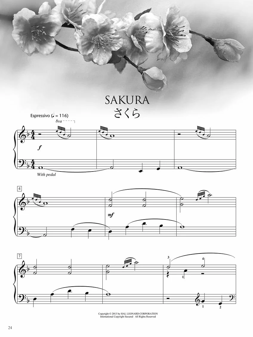 Japanese Folk Songs Collection: 24 Traditional Piano Solos for Intermediate Level