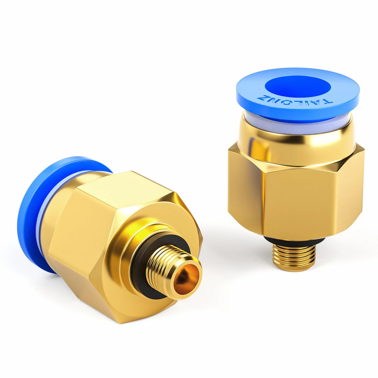 TAILONZ PNEUMATIC niebieski prosty męski 4 mm rura OD x M5 gwint Push-to-connect złącza PC4-M5 (10 szt.)
