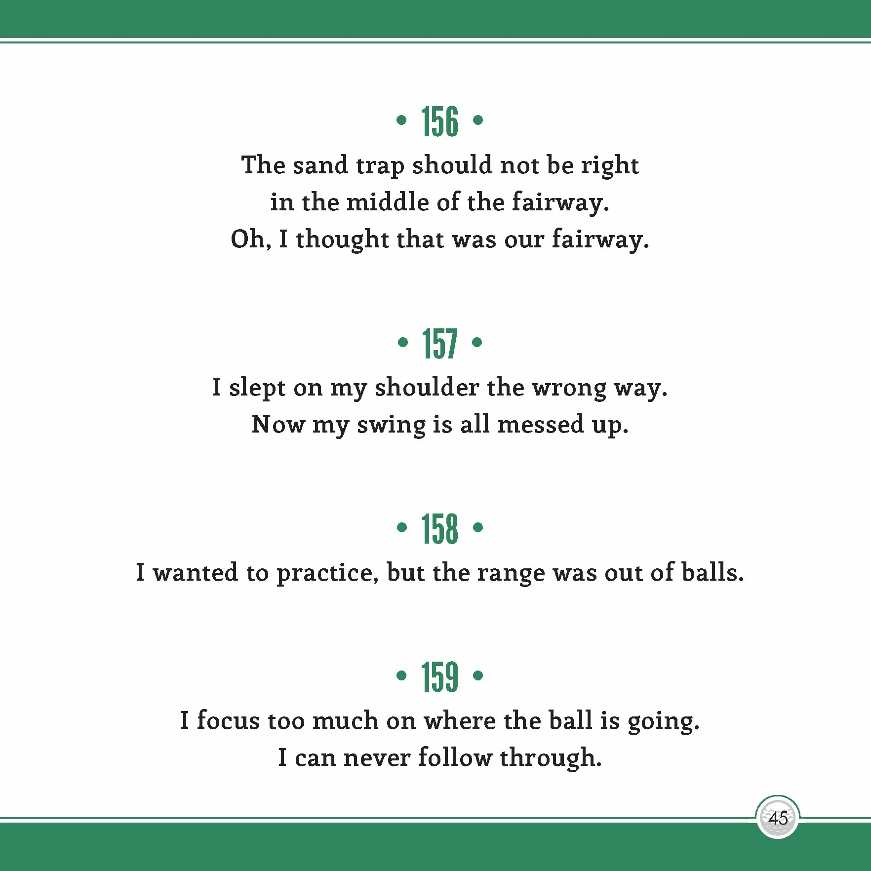 501 Excuses for a Bad Golf Shot