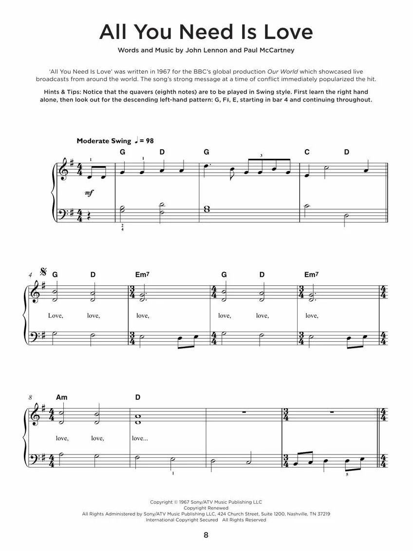 The Beatles Collection - 40 titres - Really Easy Piano