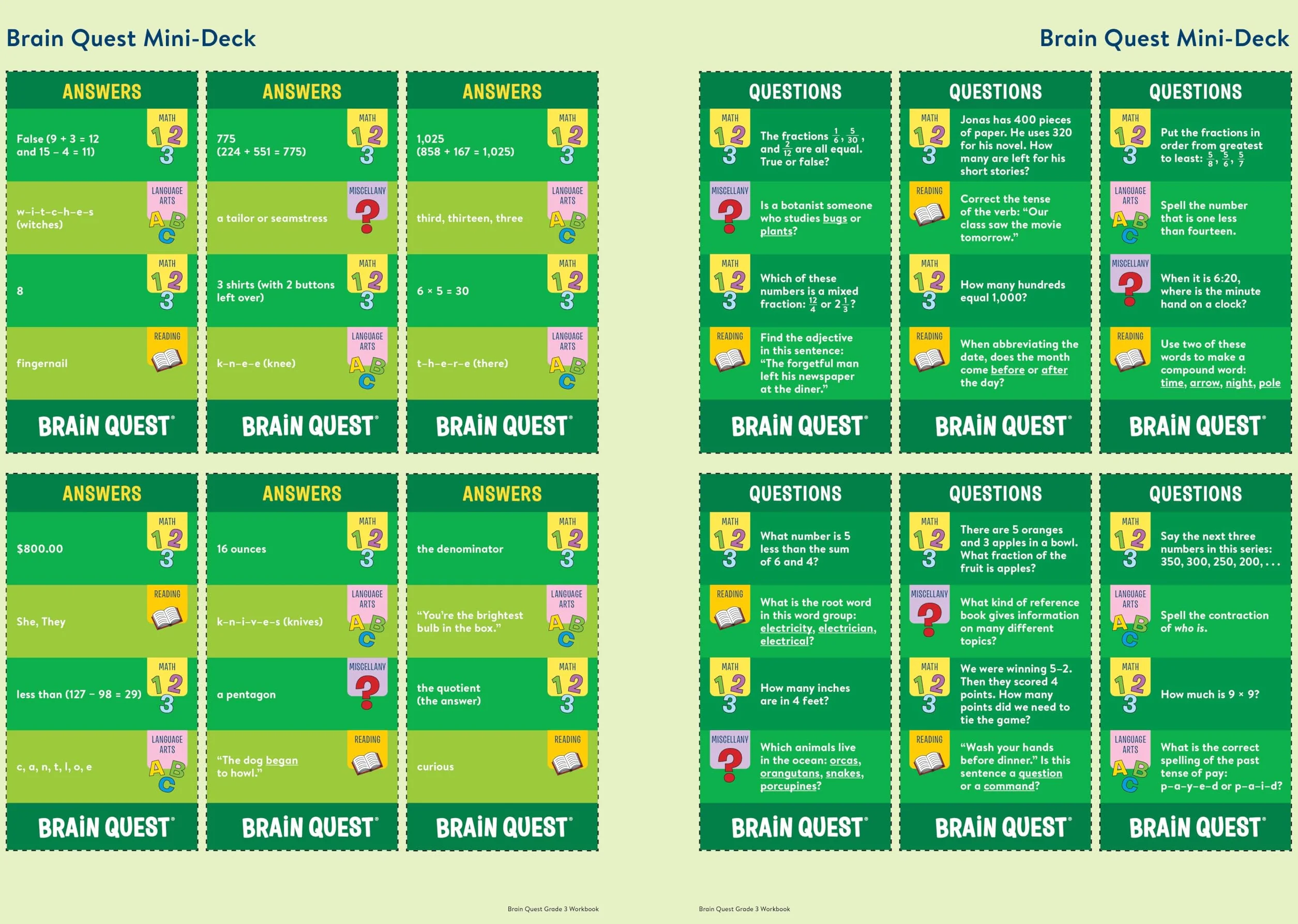 Brain Quest Workbook 3rd Grade Revised Edition