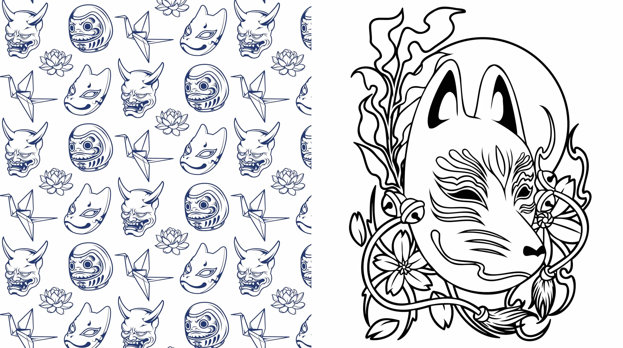 Japanese Monsters, Myths & Spirits Coloring Book: Mythical Creatures of Japan - 100+ Pages