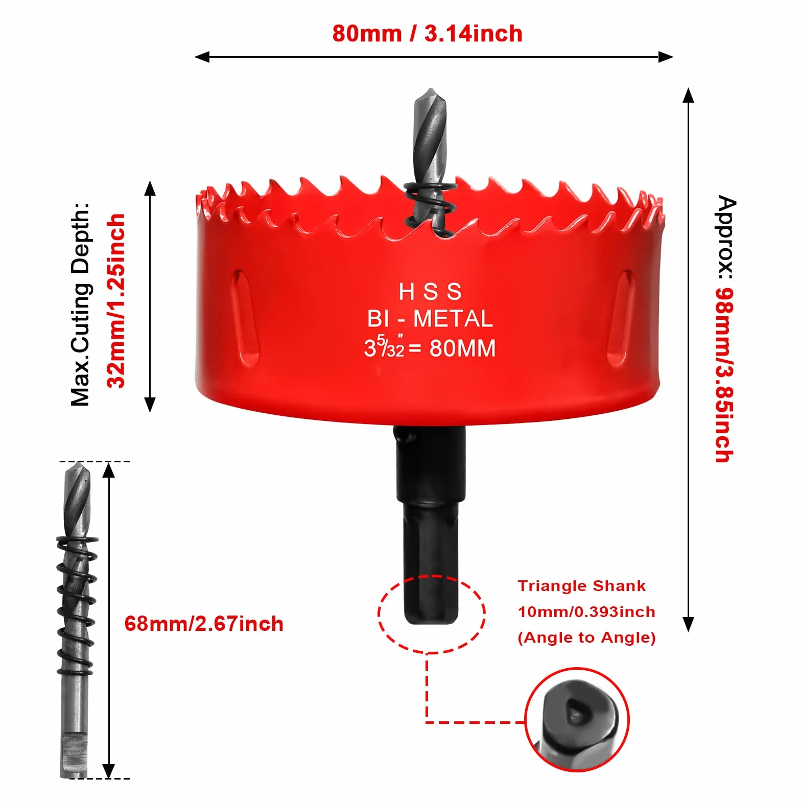 Otwornica 80 mm HSS M42 bimetal do drewna