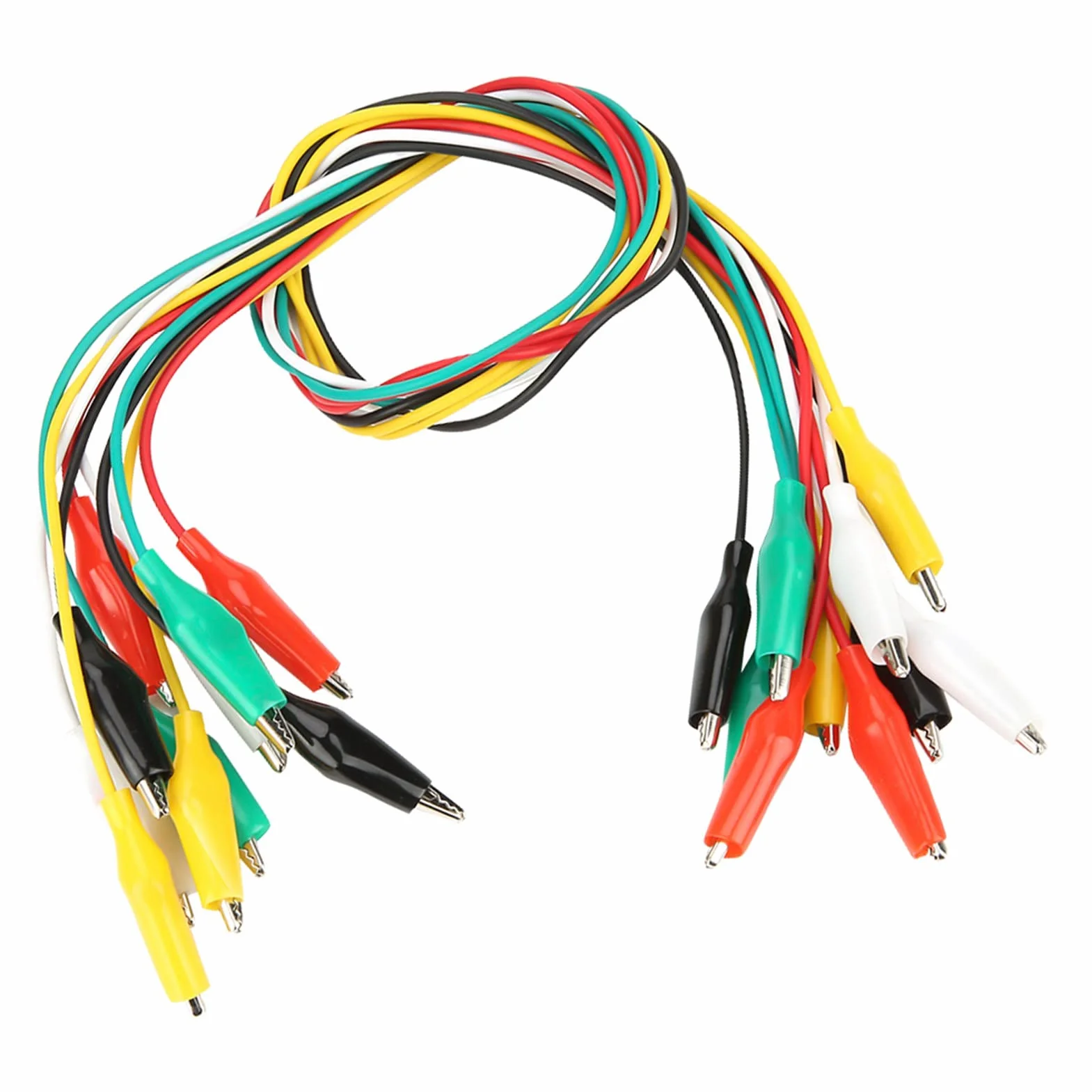 10 sztuk Klipsy Krokodylkowe 50cm Podwójnie Zakończone Średnica Drutu 2.5mm dla Urządzeń Elektrycznych i Elektroniki