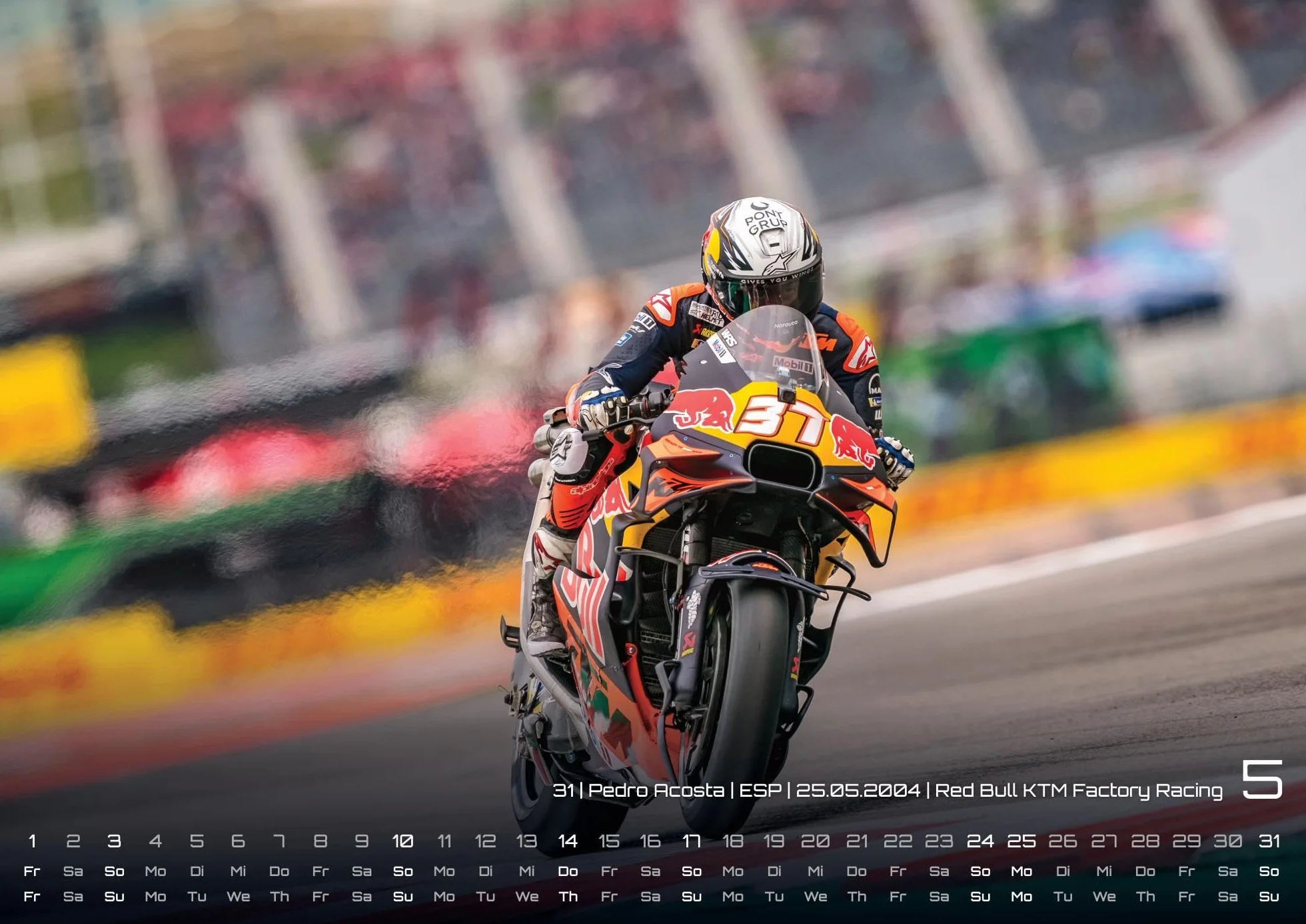 MotoGP Kalender 2026 DIN A3 Motorrad Grand Prix Wandkalender 42x30 cm