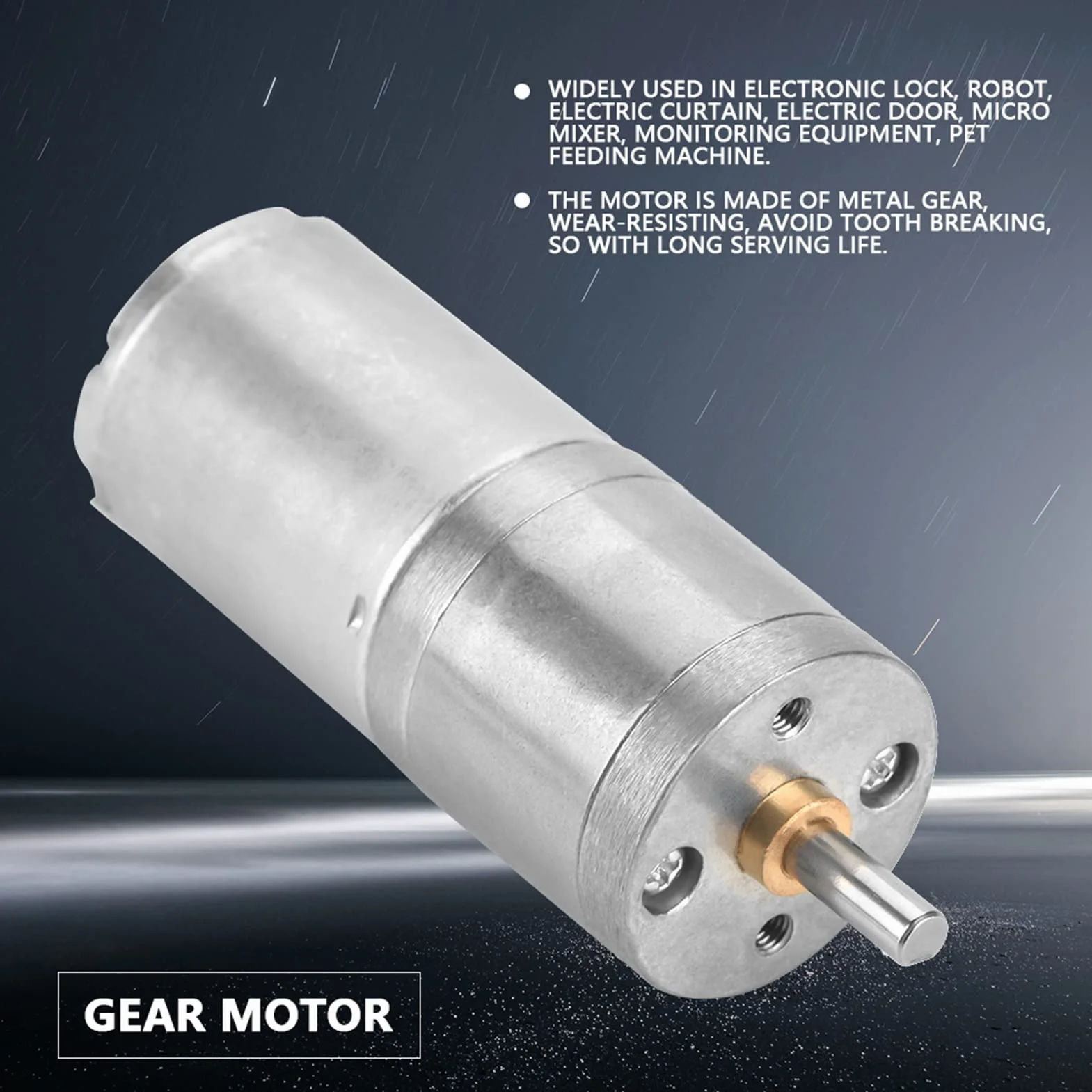 DC Getriebemotor, 25mm DC 12V 25GA-370 Low Speed Metall Getriebemotor für elektronische Sperre(12V 1000RPM)