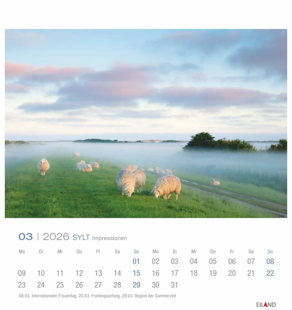 Sylt Impressionen Postkartenkalender 2026: Die schönsten Seiten der Insel, Fotokalender mit monatlichen Postkarten