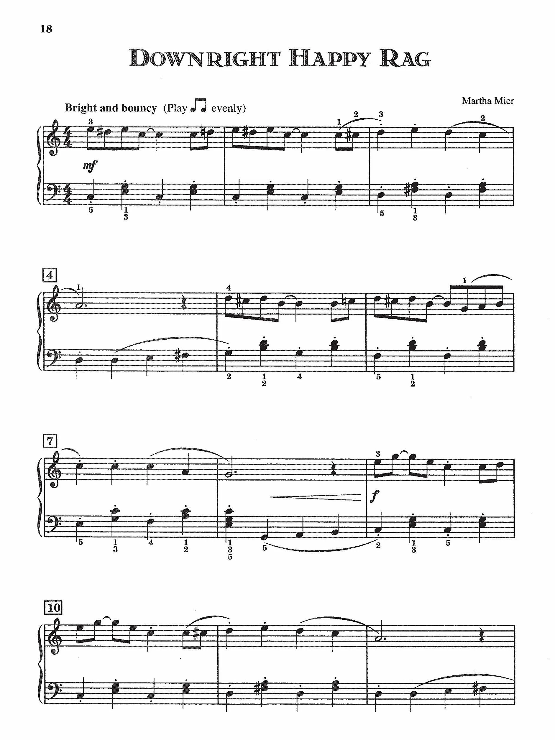 Martha mier: jazz, rags and blues - book one piano: 10 Original Pieces for the Late Elementary to Early Intermediate Pianist
