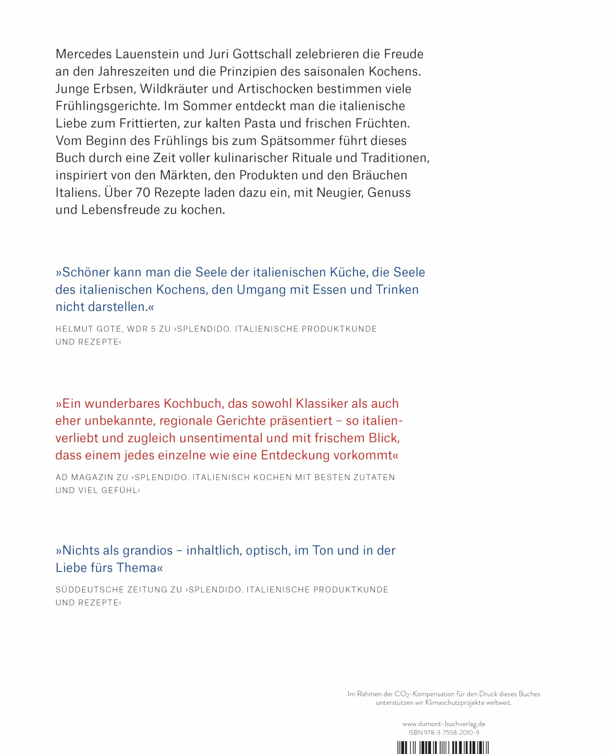 Italienische Küche für Frühling und Sommer: Splendido Primavera/Estate Kochbuch