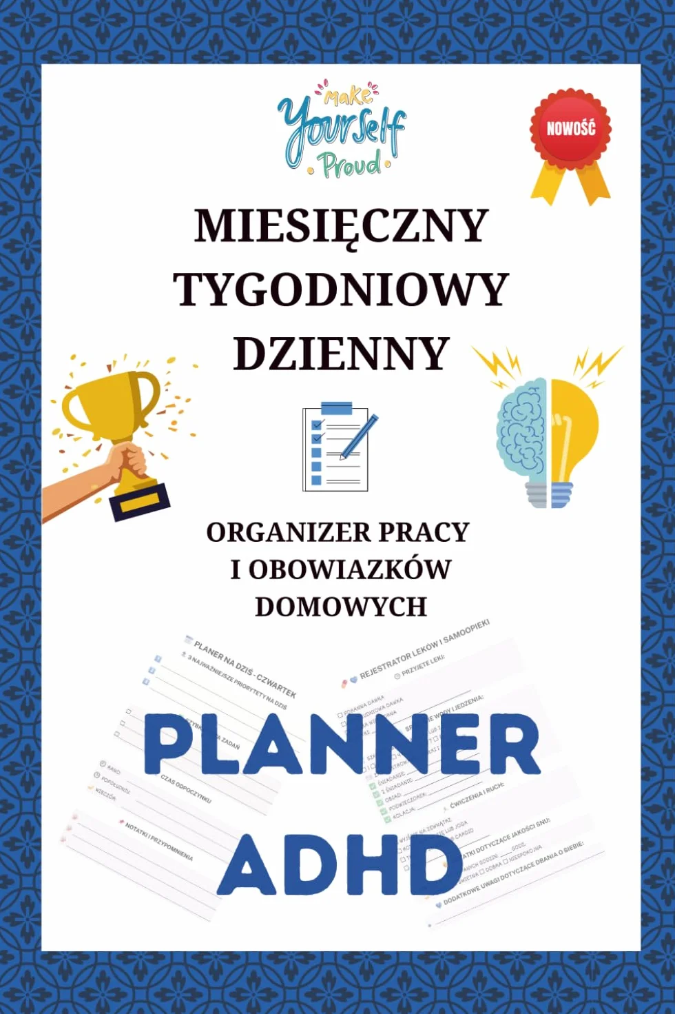 Organizer ADHD: Codzienny Planner dla Osób z ADHD, 4-tygodniowy dziennik do planowania i organizacji