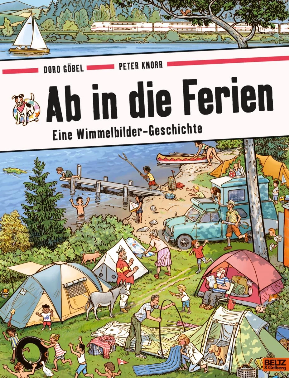 Ab in die Ferien: Eine Wimmelbilder-Geschichte. Vierfarbiges Pappbilderbuch