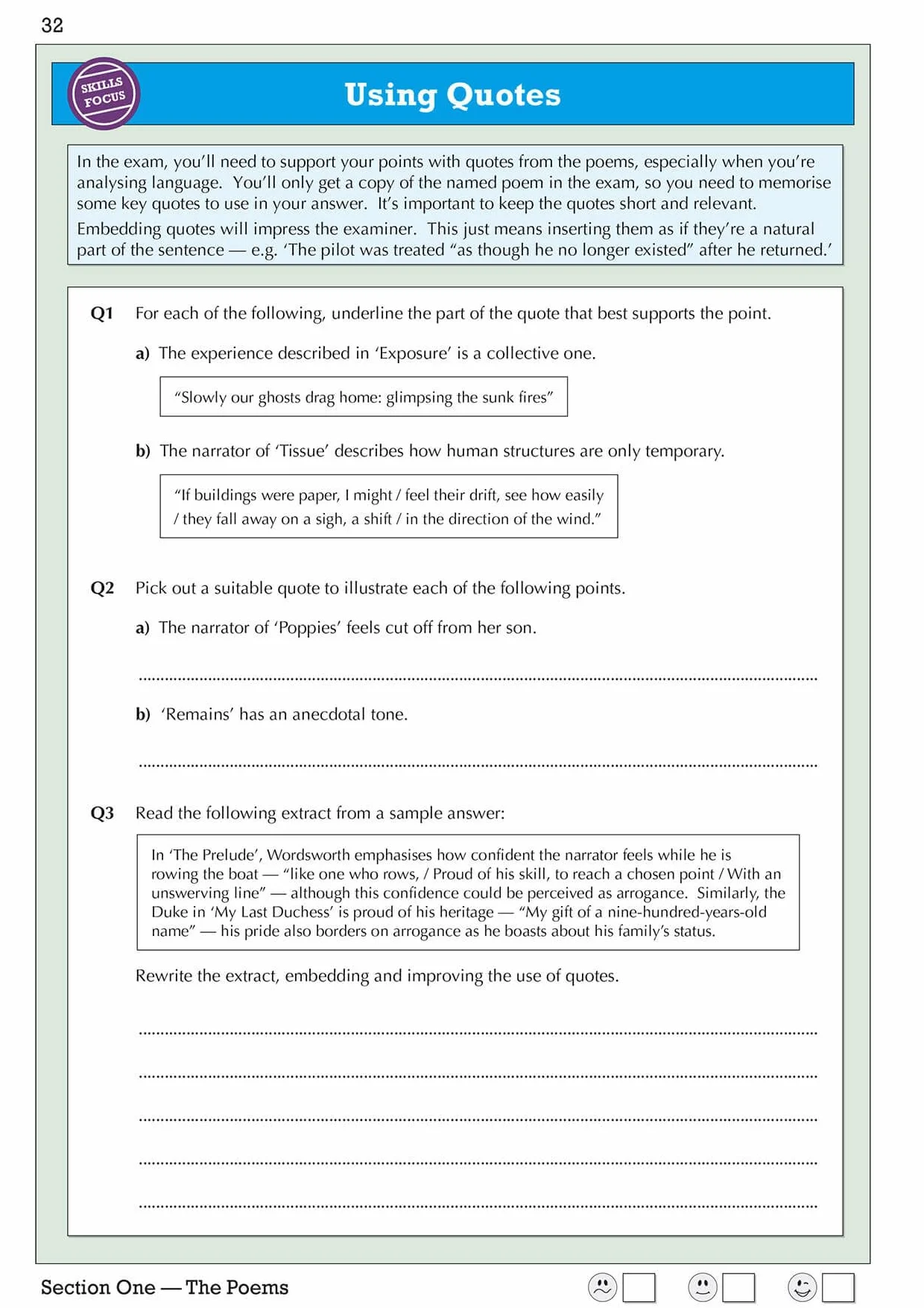 GCSE English Literature AQA Poetry Workbook: Power & Conflict Anthology (includes Answers)