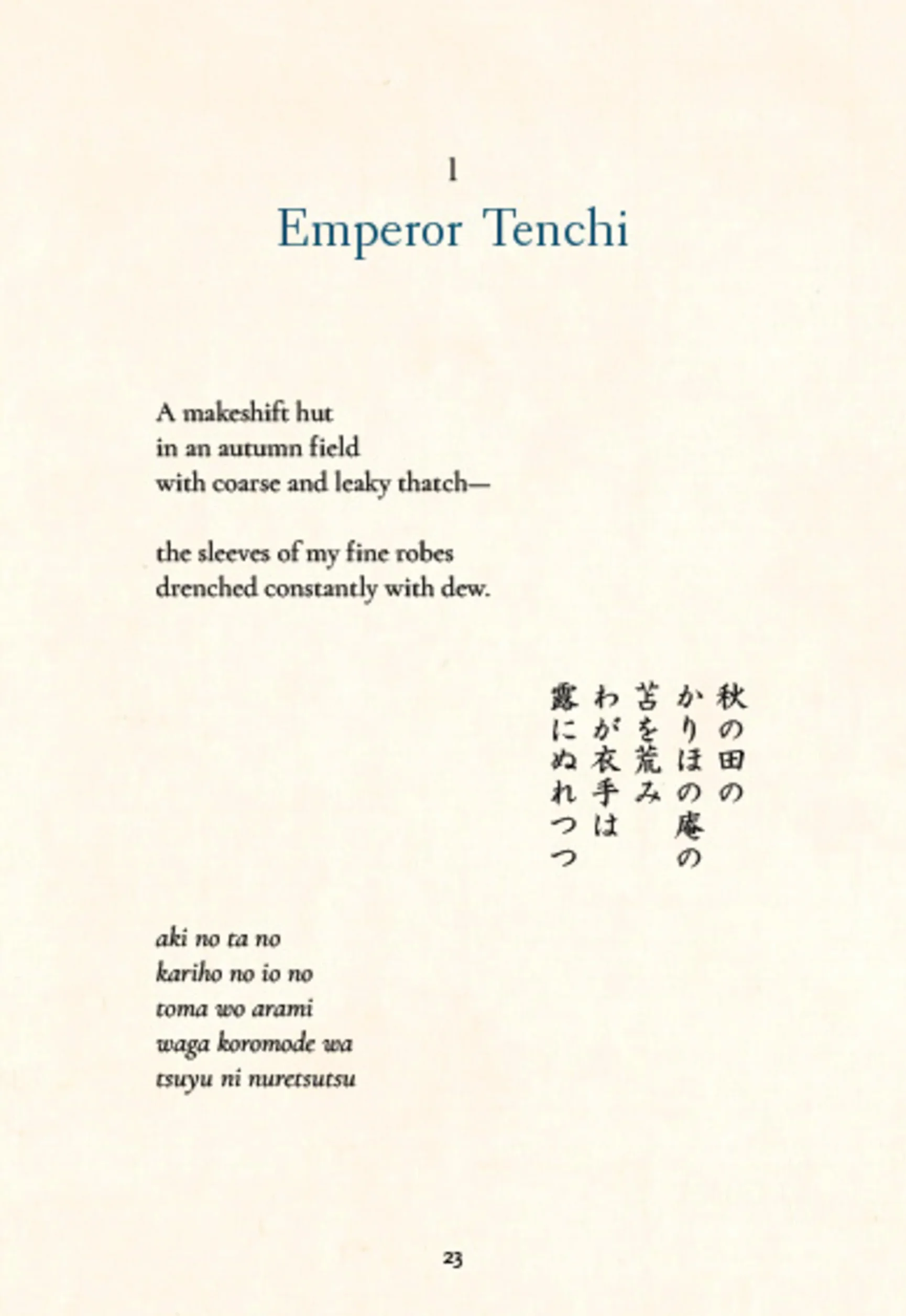One Hundred Poems from Old Japan /anglais: A New Translation of the Hyakunin Isshu [With Free Online Audio Recordings]