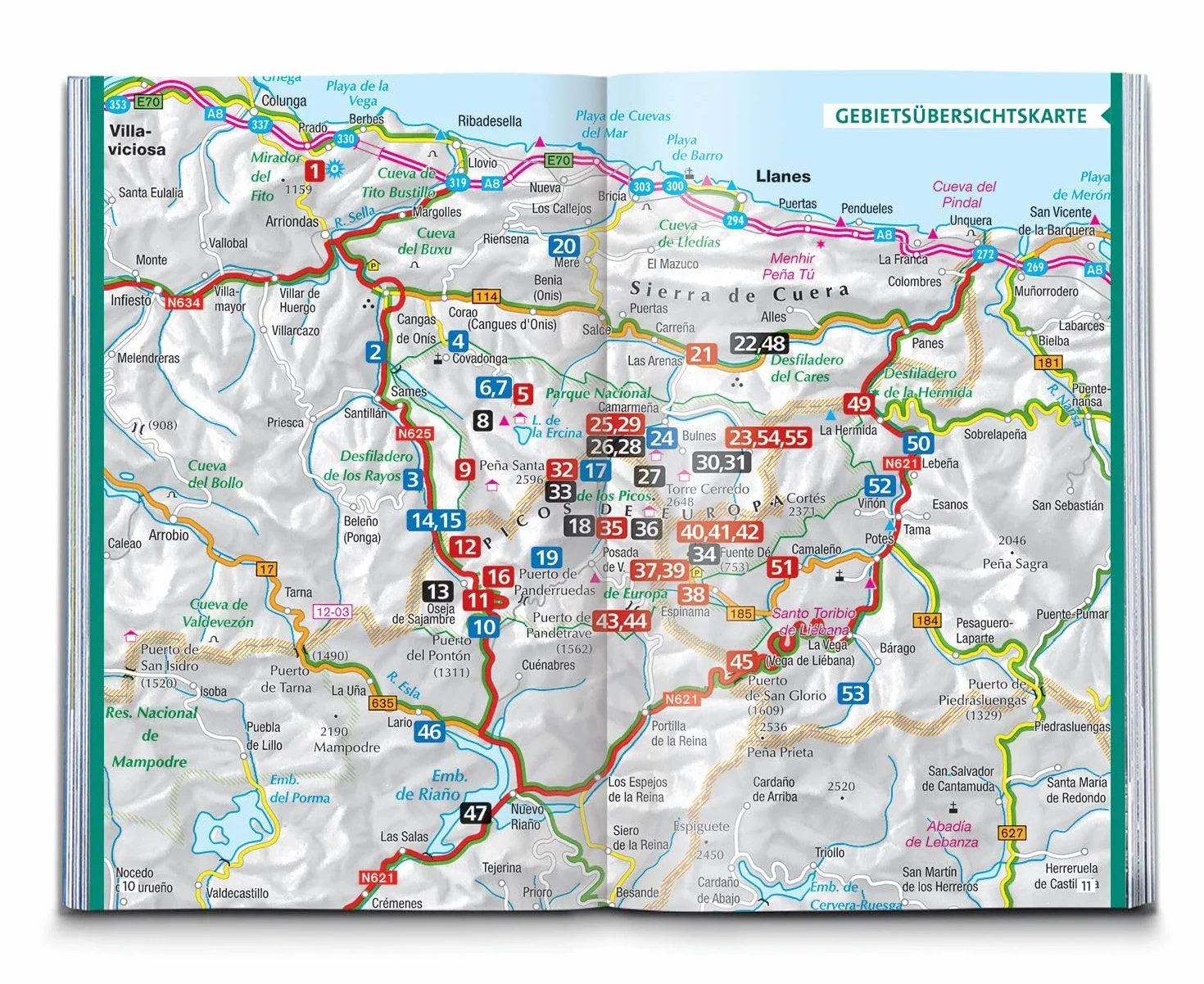 KOMPASS Wanderführer Picos de Europa 55 Touren Extra-Tourenkarte GPS-Daten zum Download