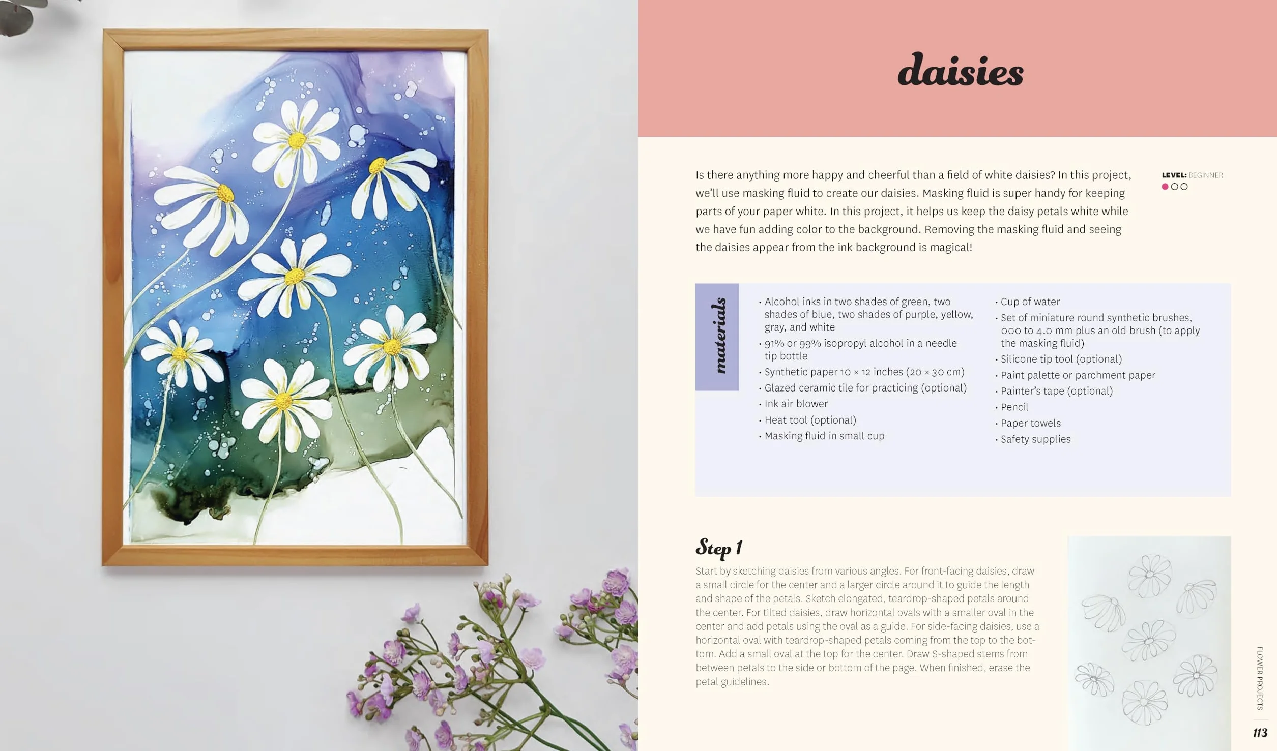 Creative Alcohol Ink Flowers: A Step-By-Step Guide to 20 Stunning Floral Designs