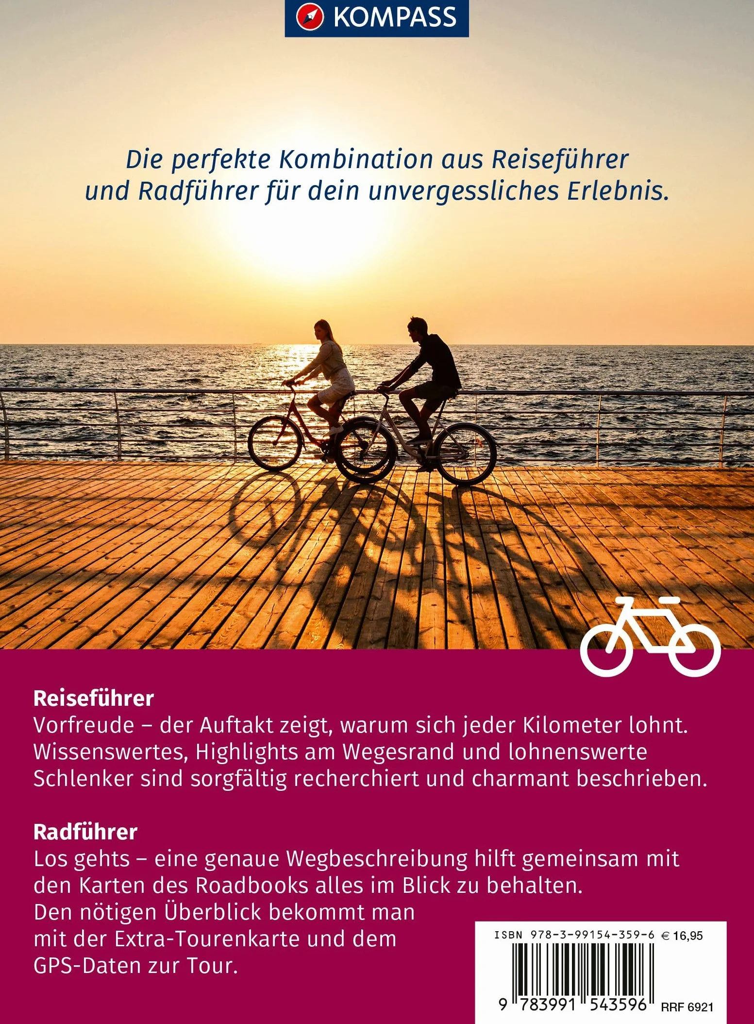 KOMPASS Radreiseführer Ostseeküstenradweg Mecklenburg-Vorpommern: von Lübeck über Rügen nach Usedom, mit Extra-Tourenkarte, Reiseführer und exakter Streckenbeschreibung: 6921