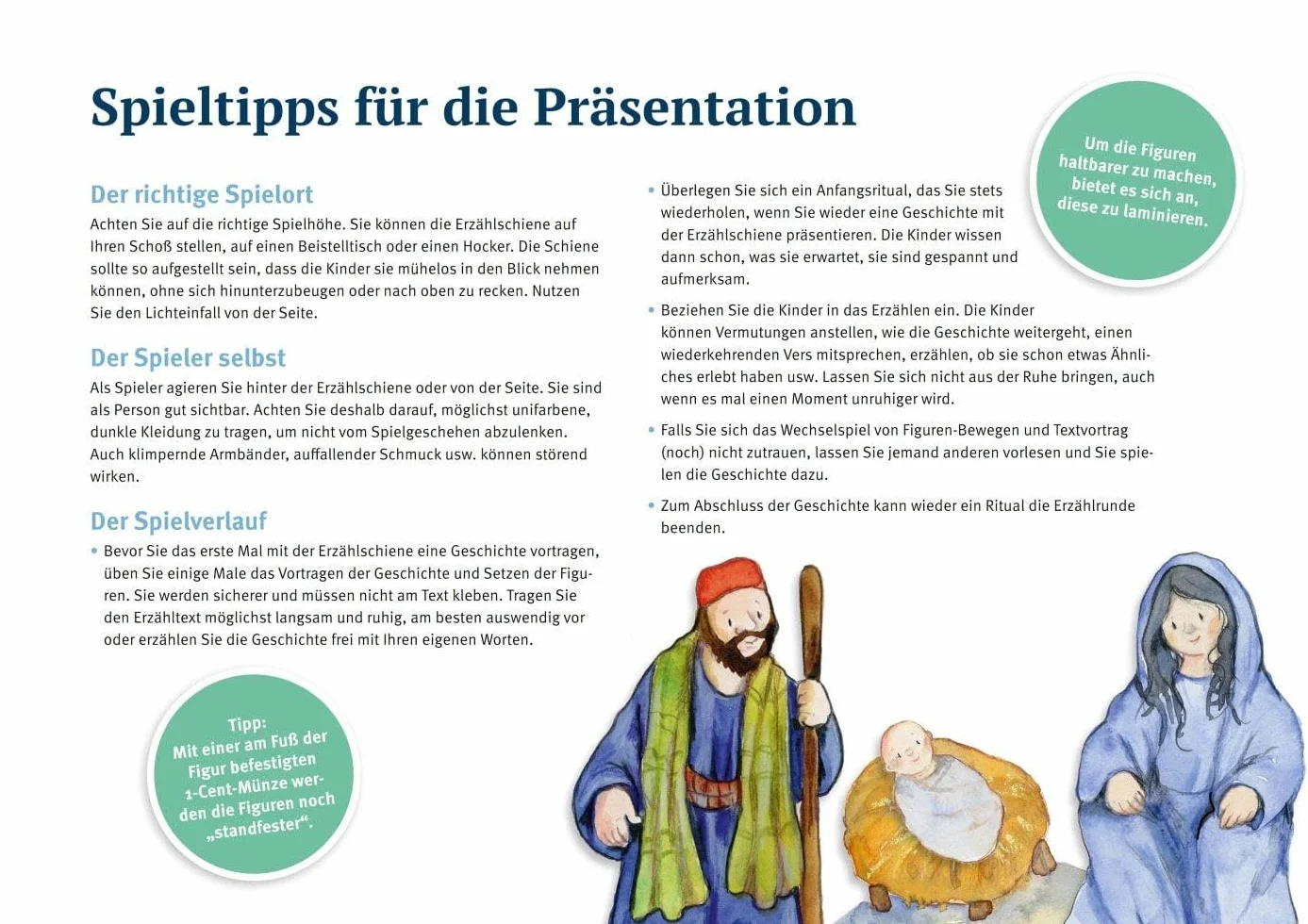 Erzählschienen-Figurenset Jesus wird geboren Spielfiguren Ausschneiden Skript Religionspädagogik Kindergarten Grundschule
