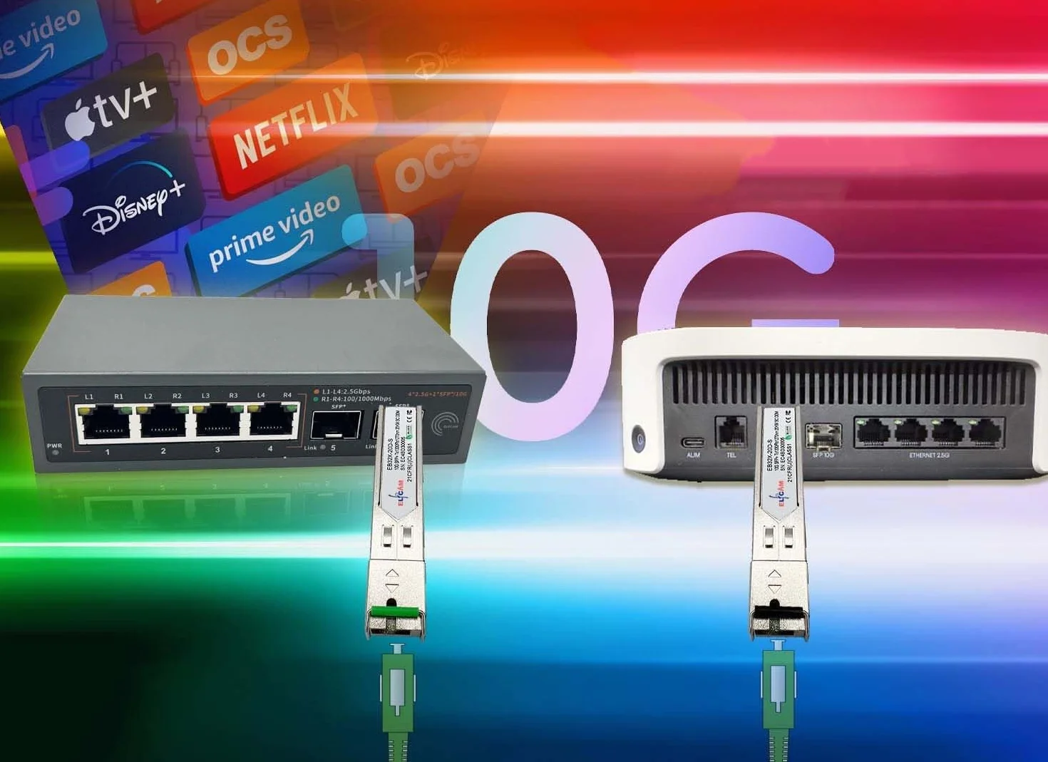 Elfcam 10 Gbps SFP+ BIDI 1270nm/1330nm światłowodowy moduł nadawczo-odbiorczy SC Simplex DDM 20 km