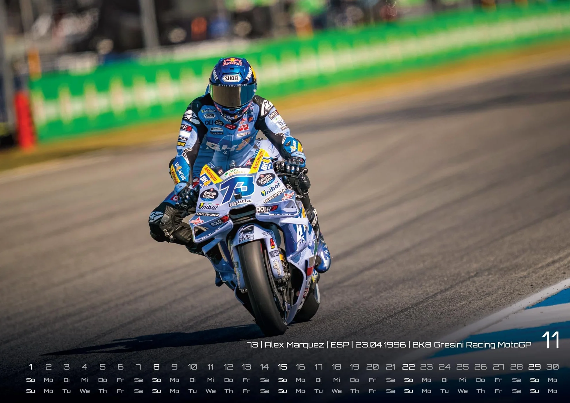 MotoGP Kalender 2026 DIN A3 Motorrad Grand Prix Wandkalender 42x30 cm