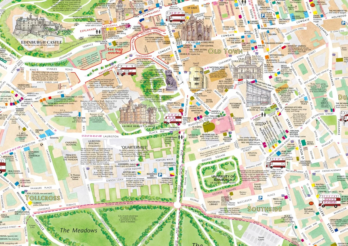 Discovering Edinburgh Illustrated Map: Ideal for exploring