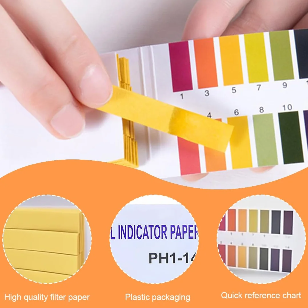 320 sztuk Paski testowe pH 80 sztuk Uniwersalny papier lakmusowy Pełny zakres pomiaru pH 1-14 ze skalą porównania wody do moczu