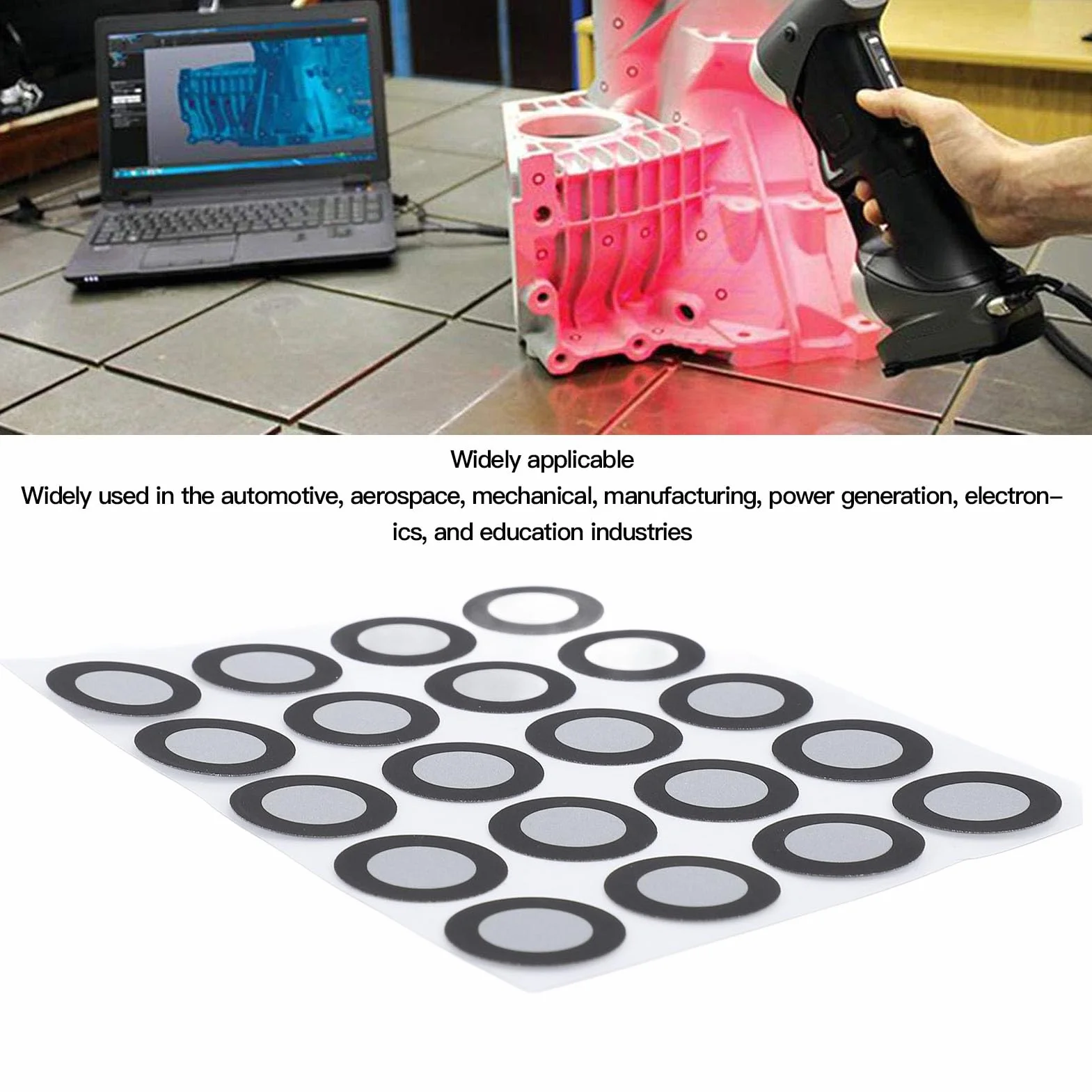 3D Marker Skanowania 12 Mm ID 19 Mm Punkt Odniesienia OD i Rozproszone Odbicie Oznaczenie DOT Wysoka Odbicie Silna Adhezja 3D SKANING MARKERY DOTS DOTS Wszechstronny Użycie