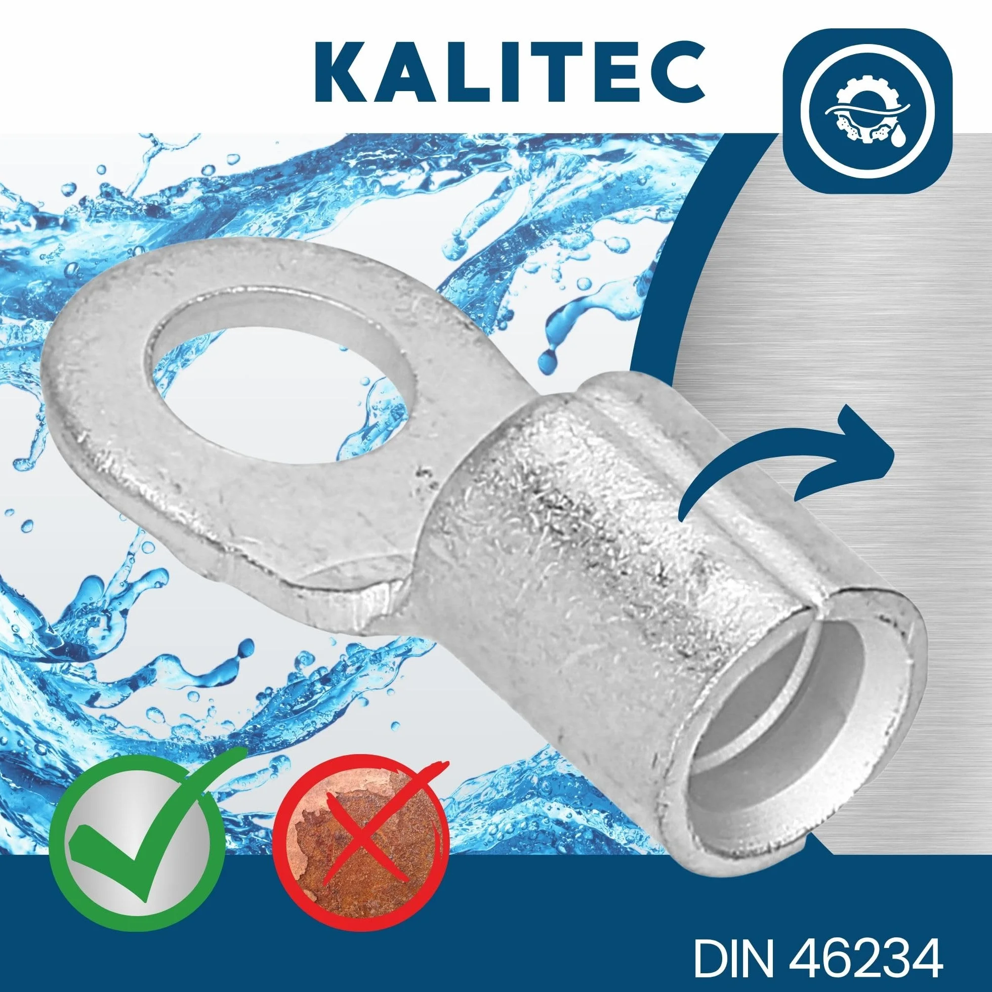 Kalitec Q10-5 końcówka zaciskowa 10 mm² M5 nieizolowana DIN 46234