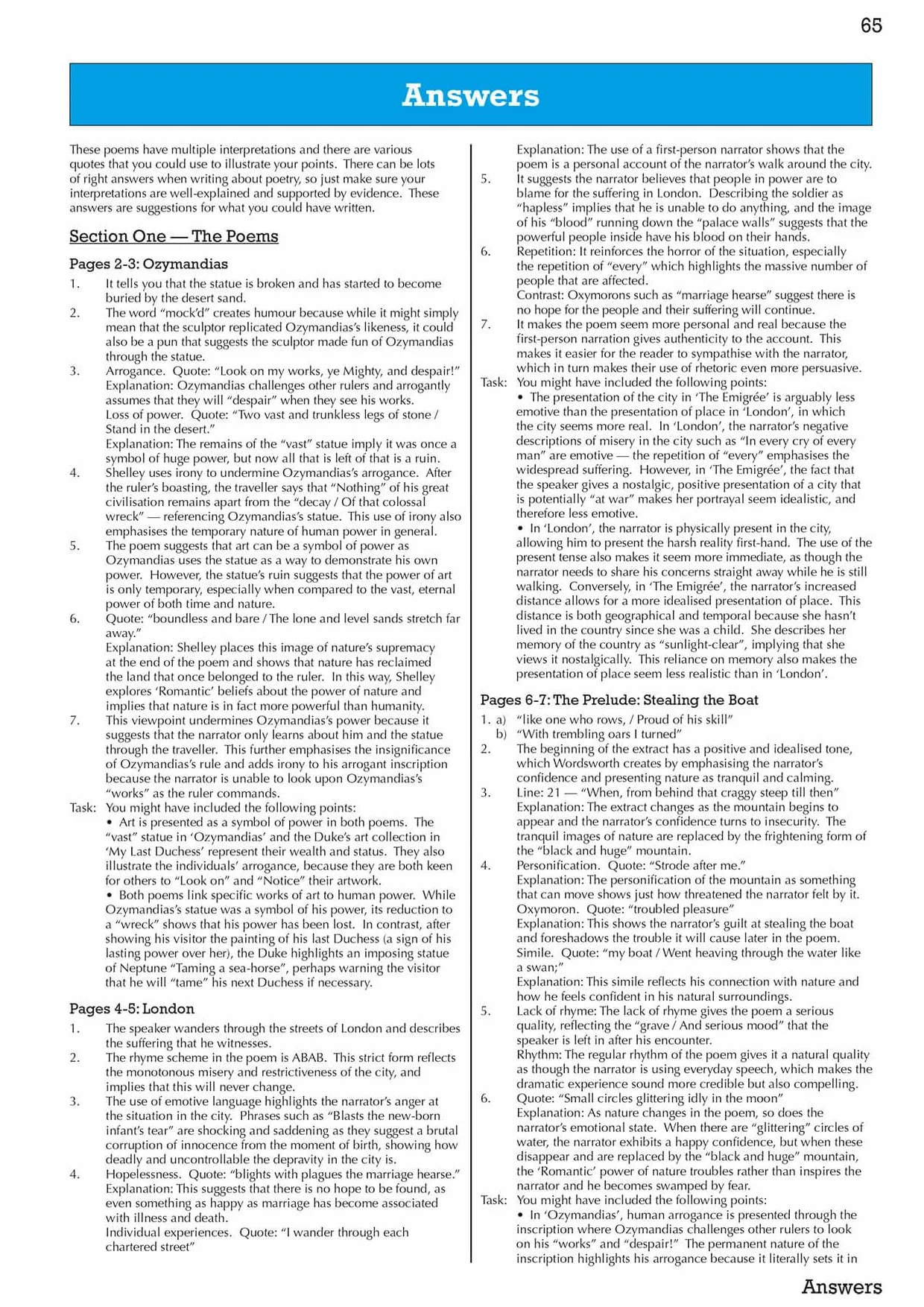GCSE English Literature AQA Poetry Workbook: Power & Conflict Anthology (includes Answers)