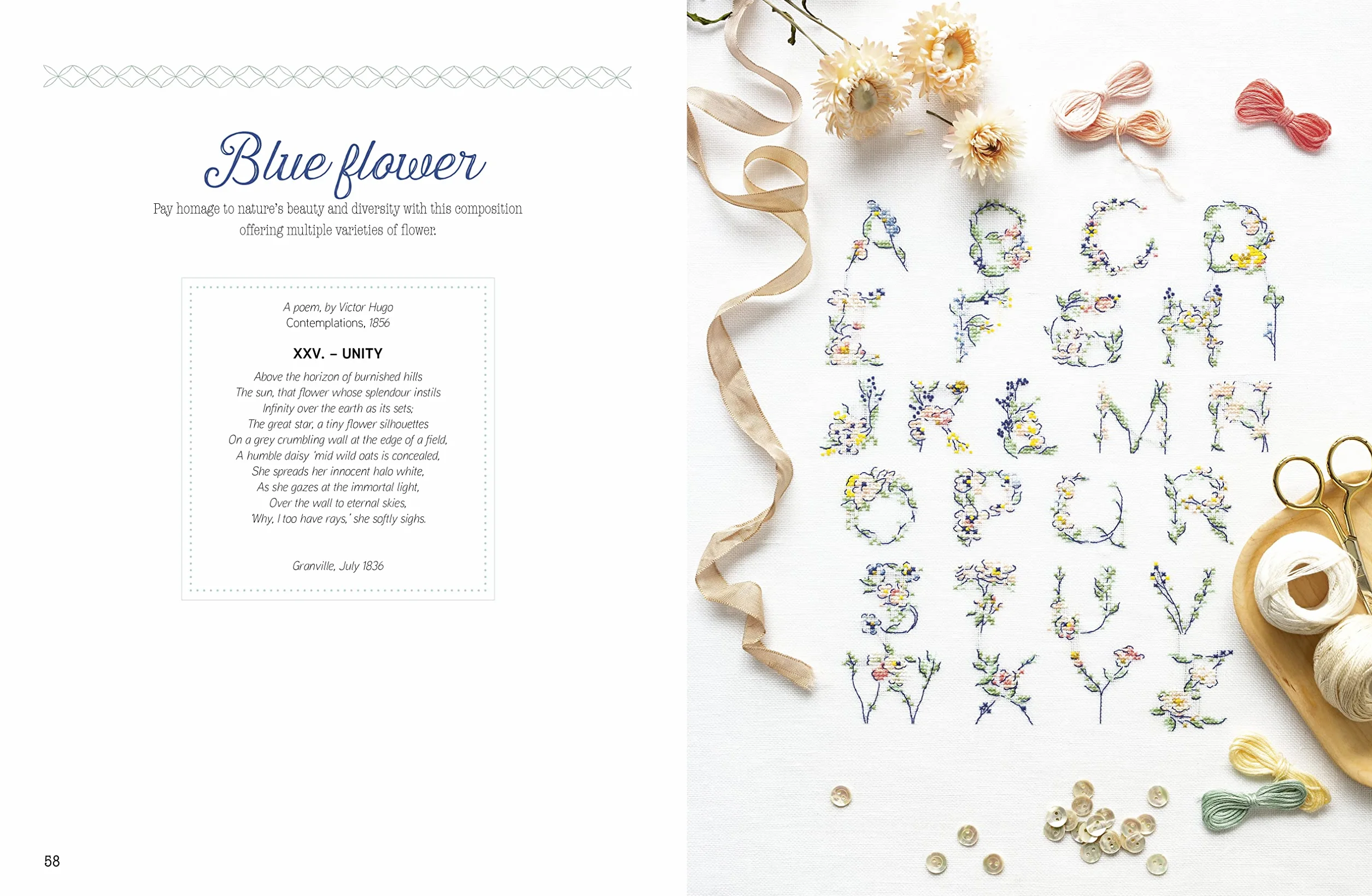 Cross Stitch Alphabets: 14 Beautiful Nature-Inspired Designs