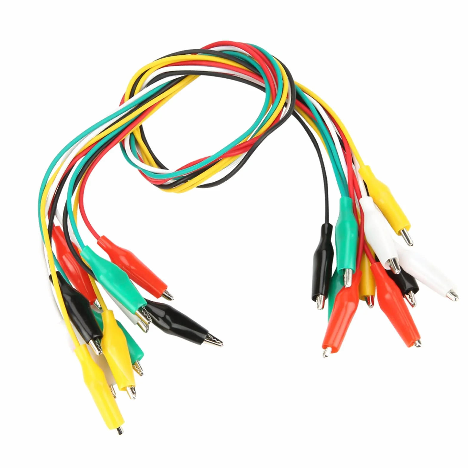 10 sztuk Klipsy Krokodylkowe 50cm Podwójnie Zakończone Średnica Drutu 2.5mm dla Urządzeń Elektrycznych i Elektroniki
