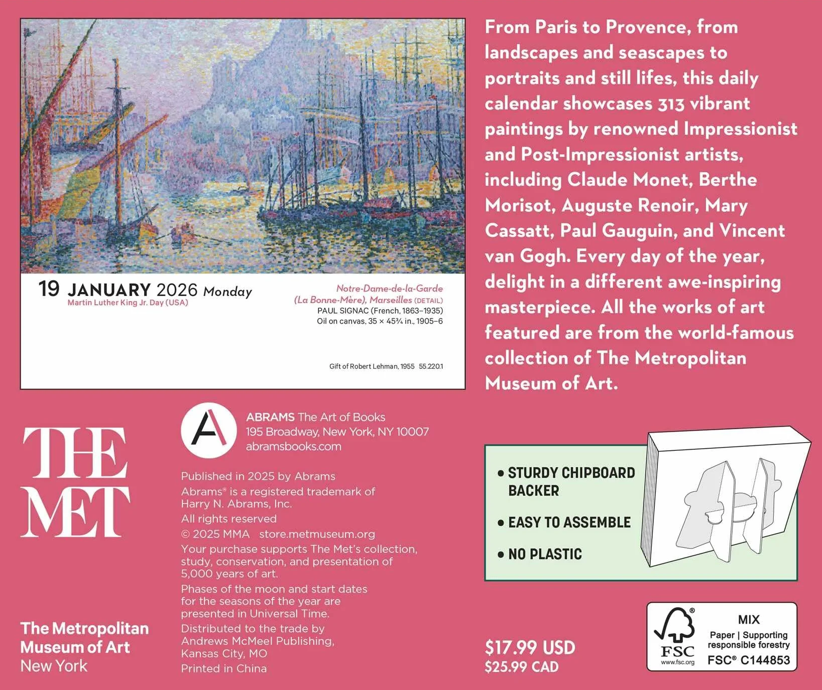 Impressionism and Post-Impressionism 2026 Day-to-Day Calendar
