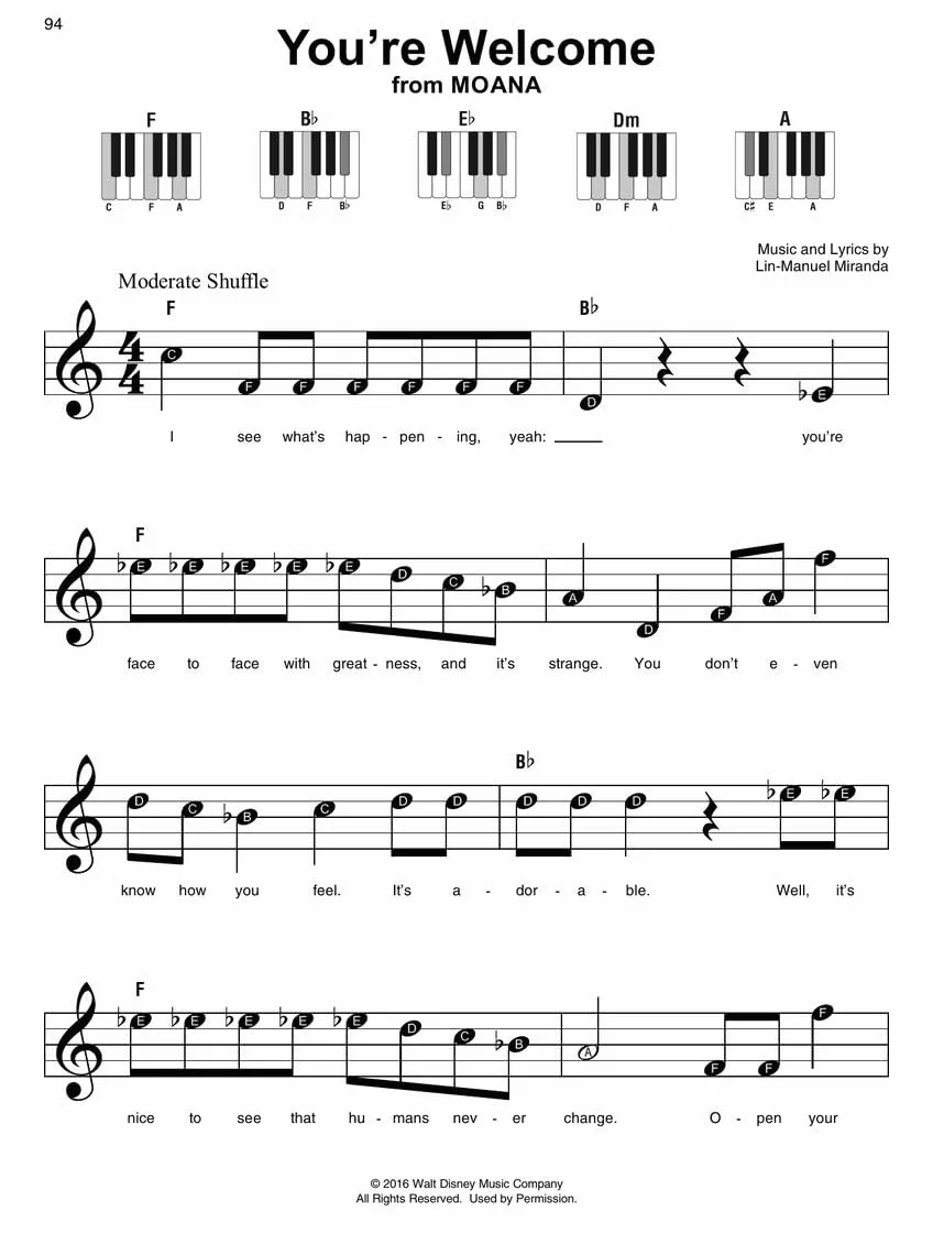 Disney Hits - Super Easy Songbook: 47 Simple Arrangements for Piano with Lyrics