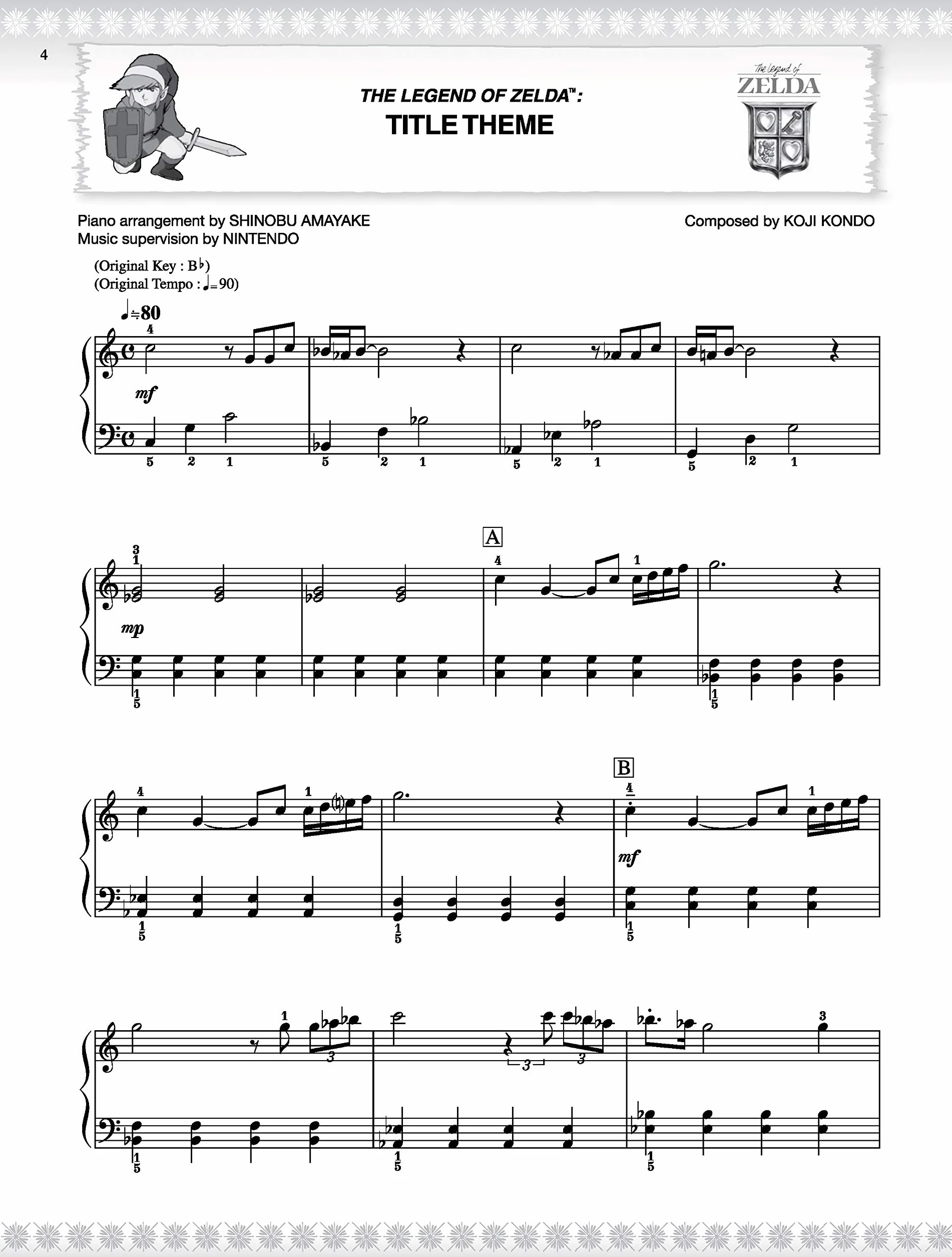 Legend of Zelda Series Easy Piano Book