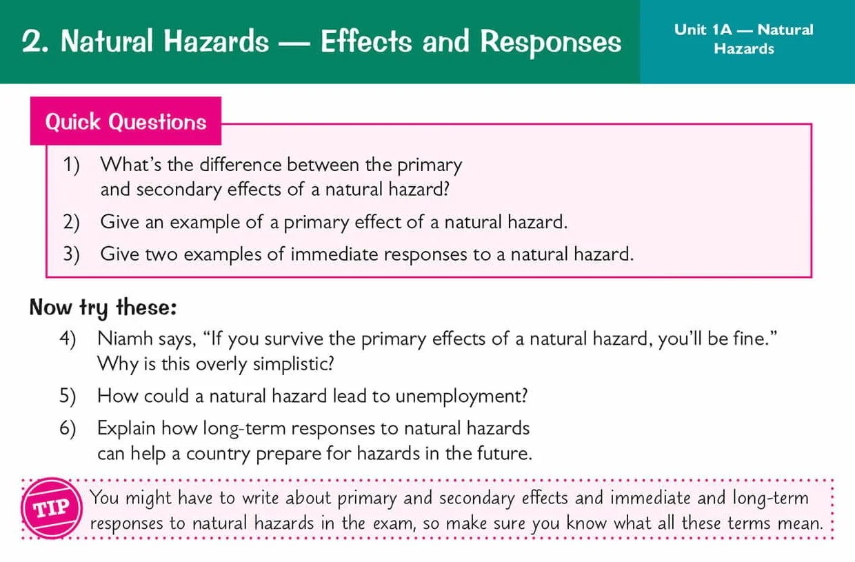 GCSE Geography AQA Revision Question Cards