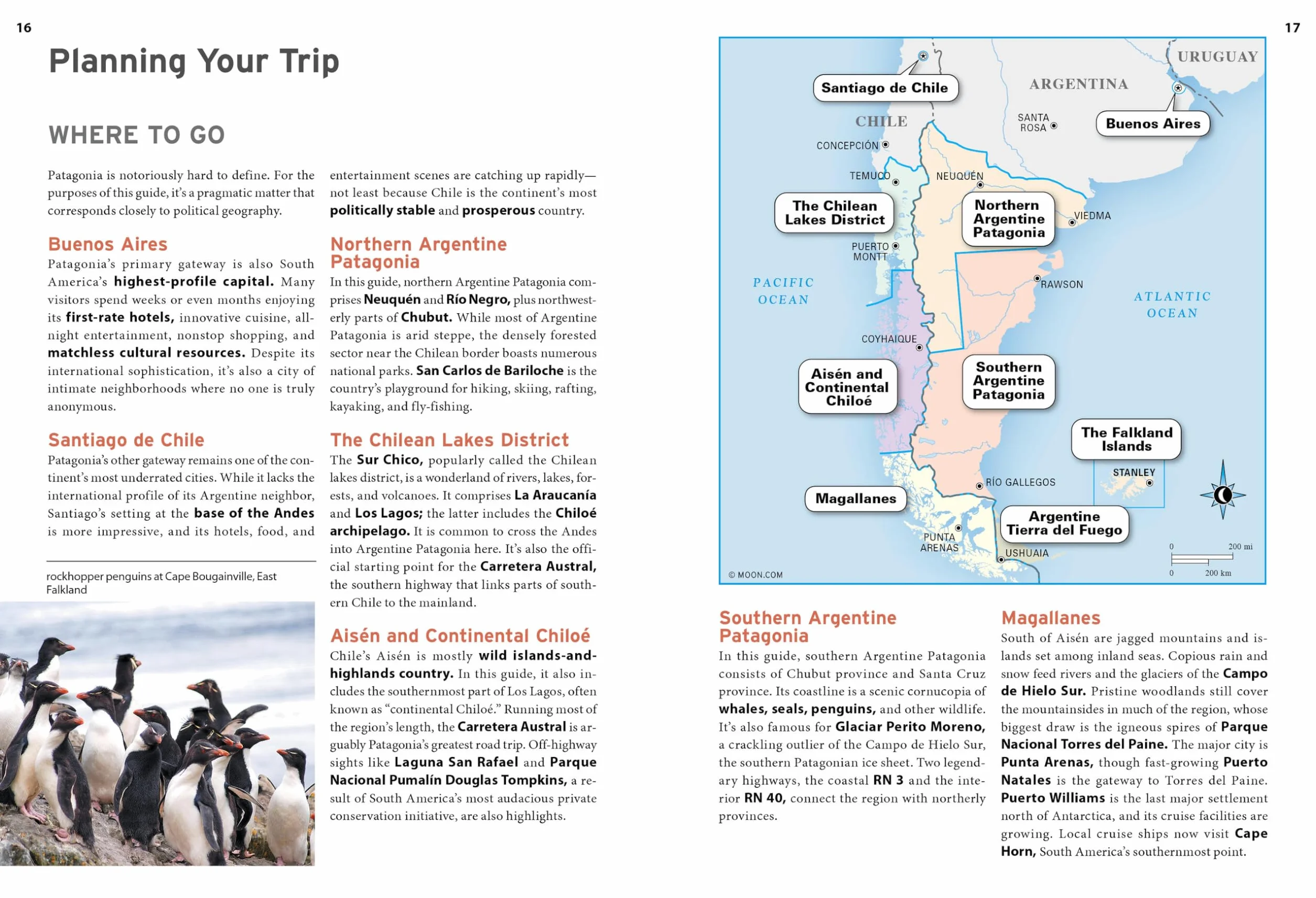Moon Patagonia: National Parks in Argentina & Chile Fjords Glaciers Road Trips