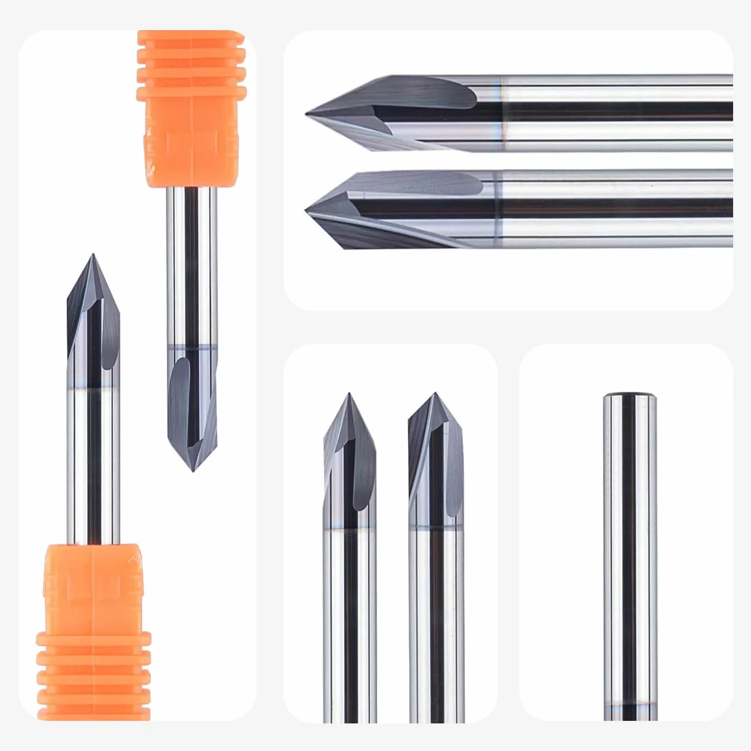SpeTool Frez do grawerowania, frez do fazowania, 6 mm, trzpień 60 stopni i 90 stopni V, frez do rowków VHM, 3 flety, grawerowanie CNC do drewna, frez trzpieniowy, frez do frezarki górnowrzecionowej z