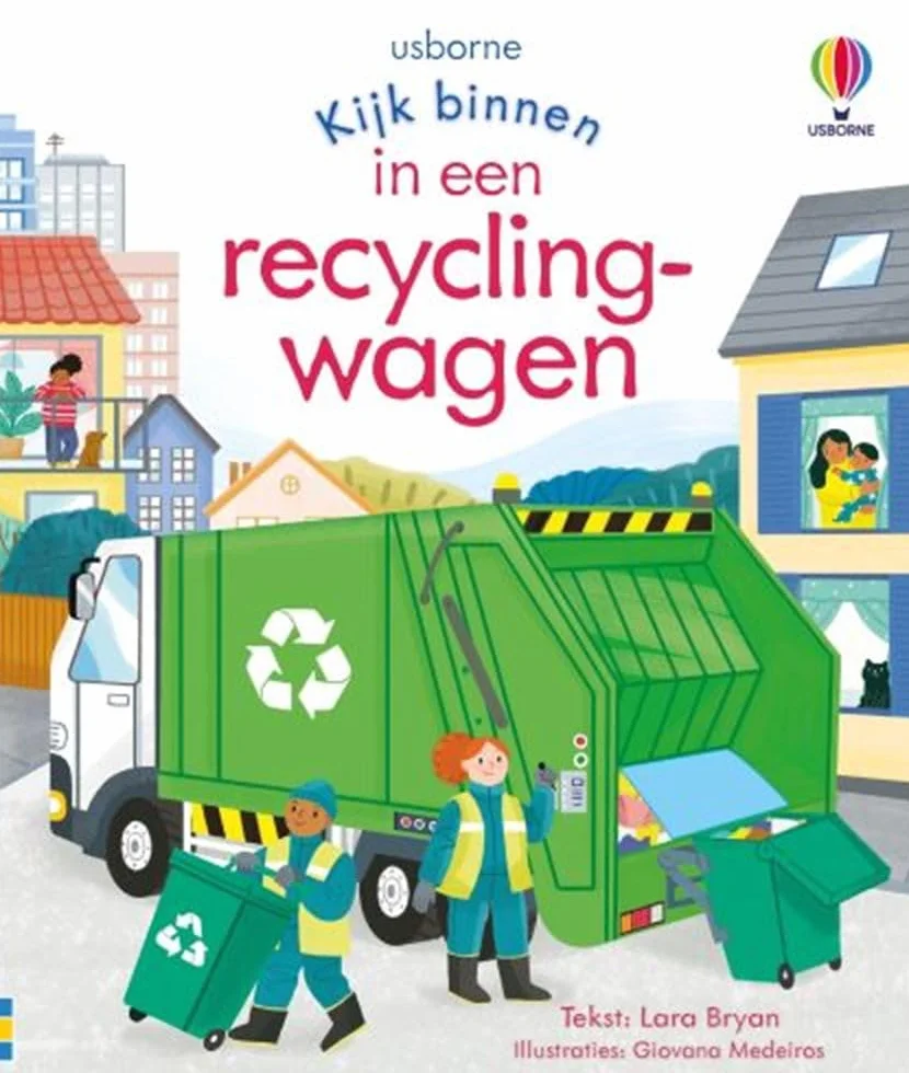 In een recyclingwagen: Kijk binnen in