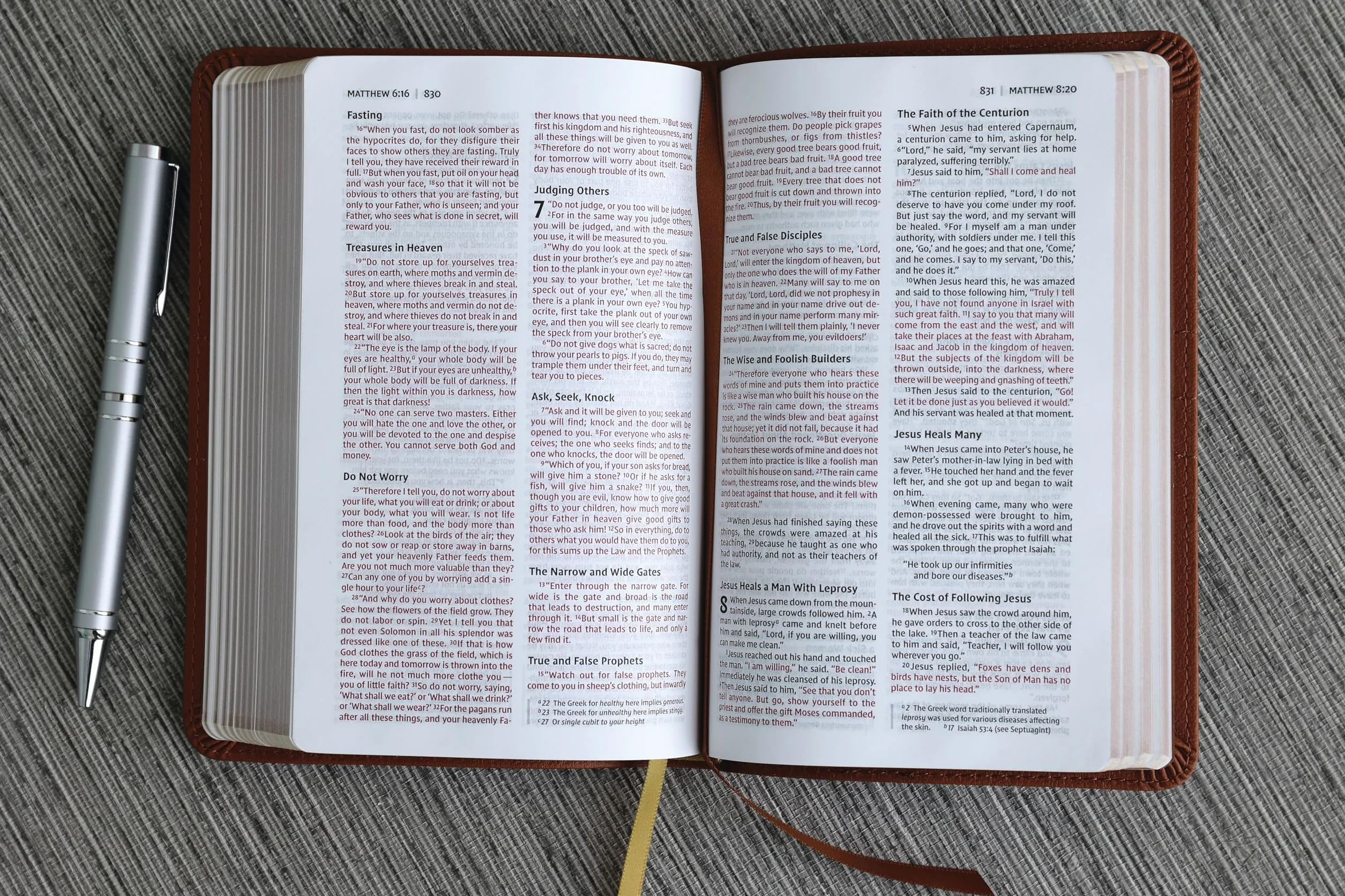 Niv Thinline Bible Leathersoft Brown Red Letter Comfort Print New International Version