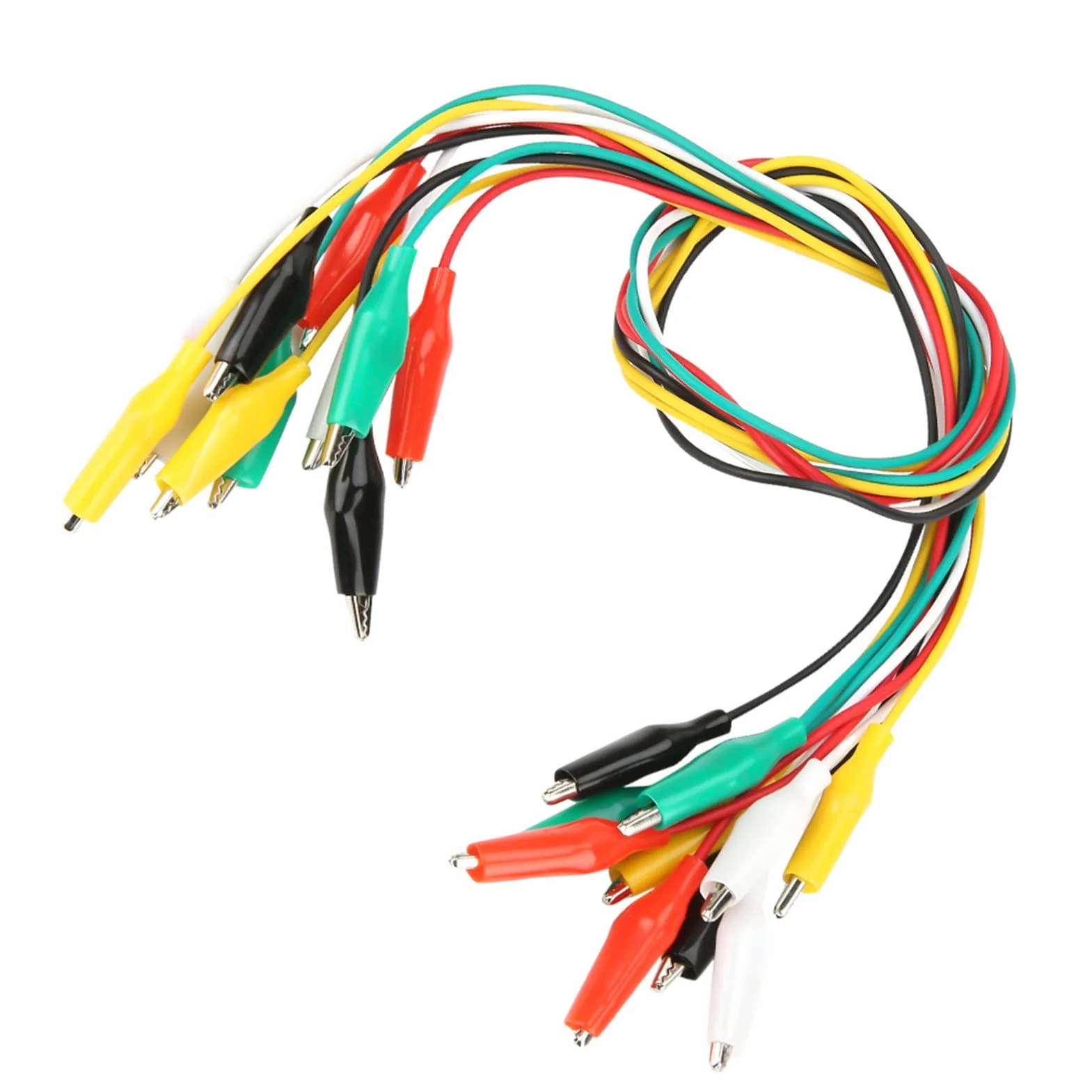 10 sztuk Klipsy Krokodylkowe 50cm Podwójnie Zakończone Średnica Drutu 2.5mm dla Urządzeń Elektrycznych i Elektroniki