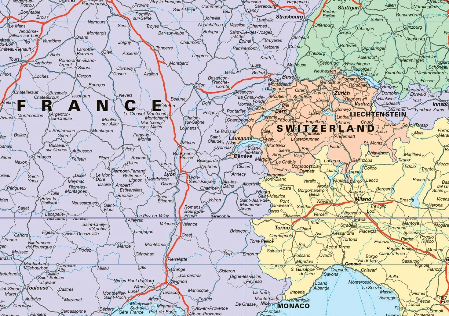 Collins Rail Map of Europe