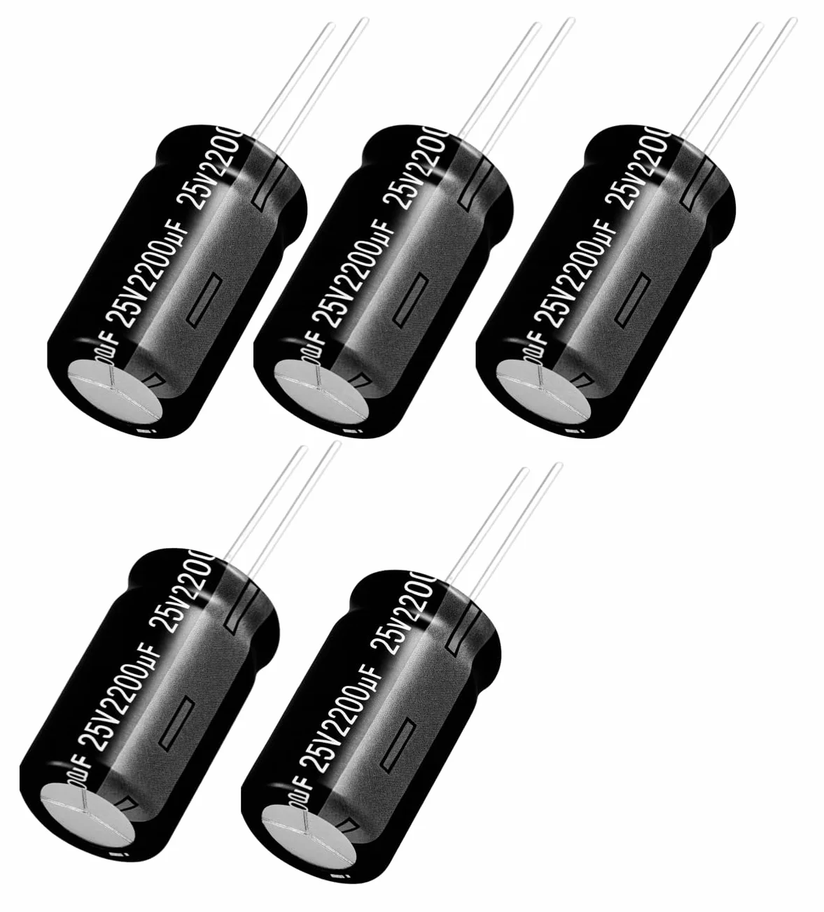 Kondensator elektrolityczny THT 2200µF 25V DC Ø12,5x25mm ±20% zestaw 5 szt