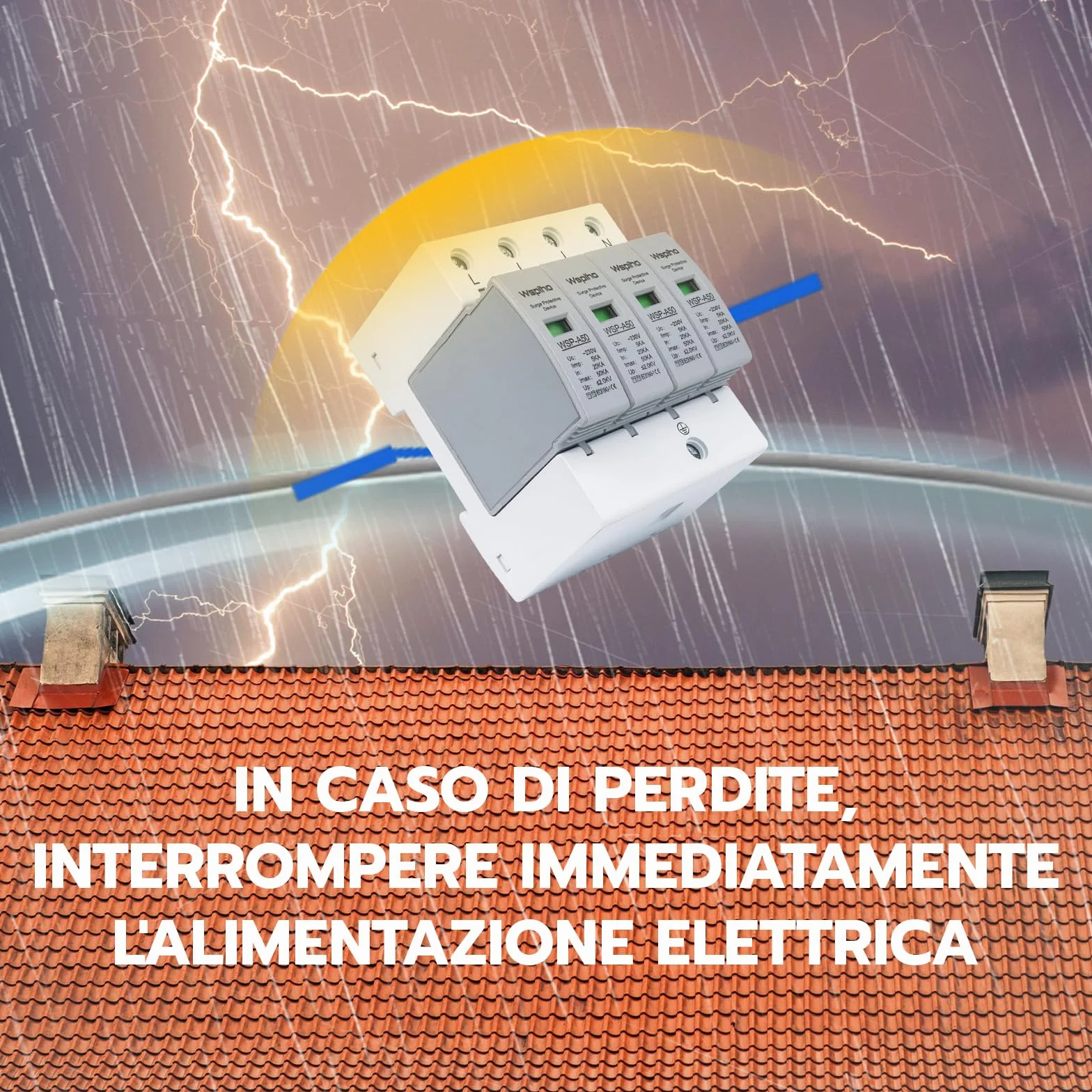 4-biegunowa ochrona przeciwprzepięciowa, ogranicznik przepięć typ 1 + typ 2,230 V, urządzenie przeciwprzepięciowe do ochrony odgromowej Surge Arrester Surge Protection