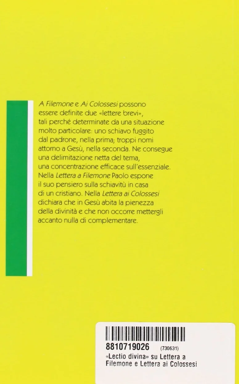 Lectio divina Lettera a Filemone e Lettera ai Colossesi
