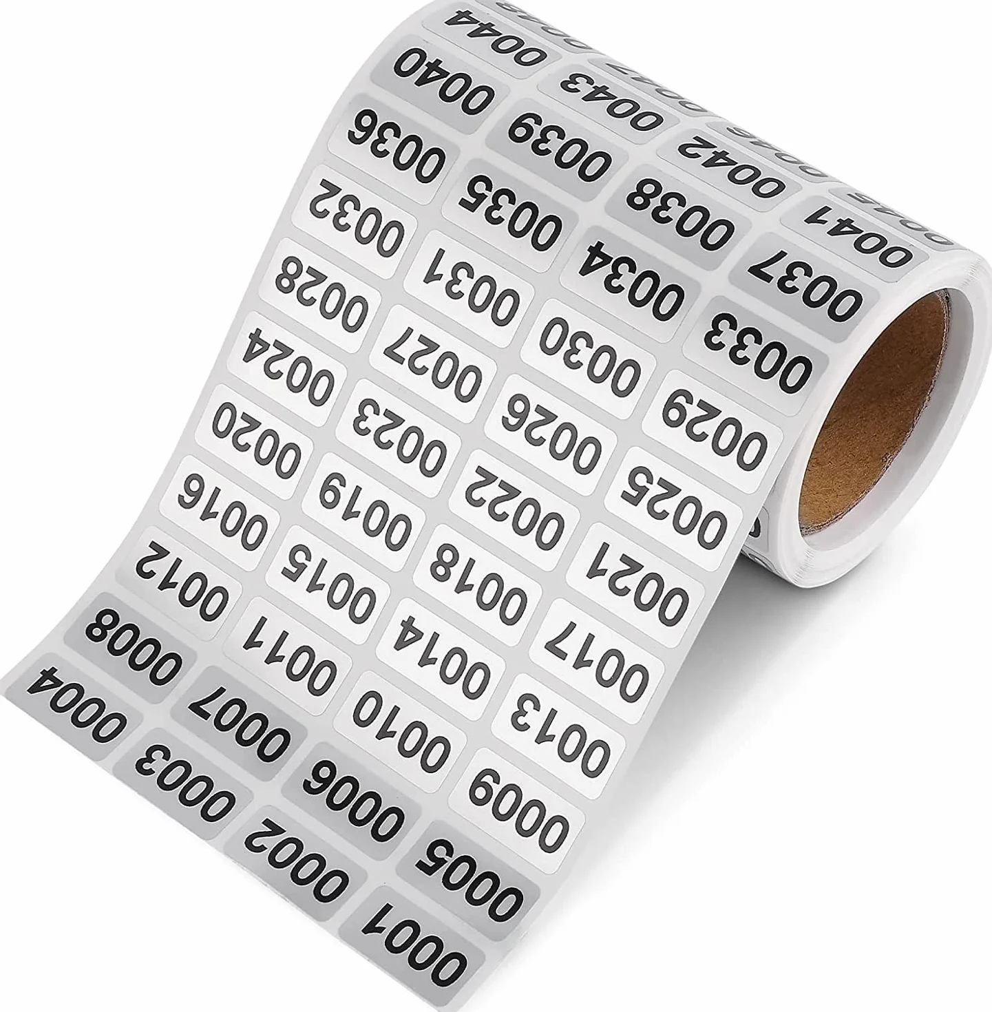 Naklejki z numerami, wodoodporne kolejne naklejki z etykietą z numerami do przechowywania zapasów, klasyfikacja (0,39 x 0,78 cala) (0001-2000)