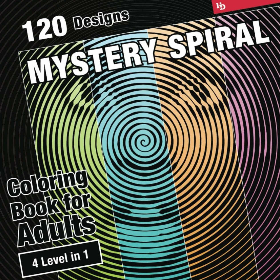 Mystery Spiral Coloring Book for Adults: 120 Mixed Subjects, Easy to Extreme Fruitbowl, Color Inside the Lines to Reveal Hidden Designs