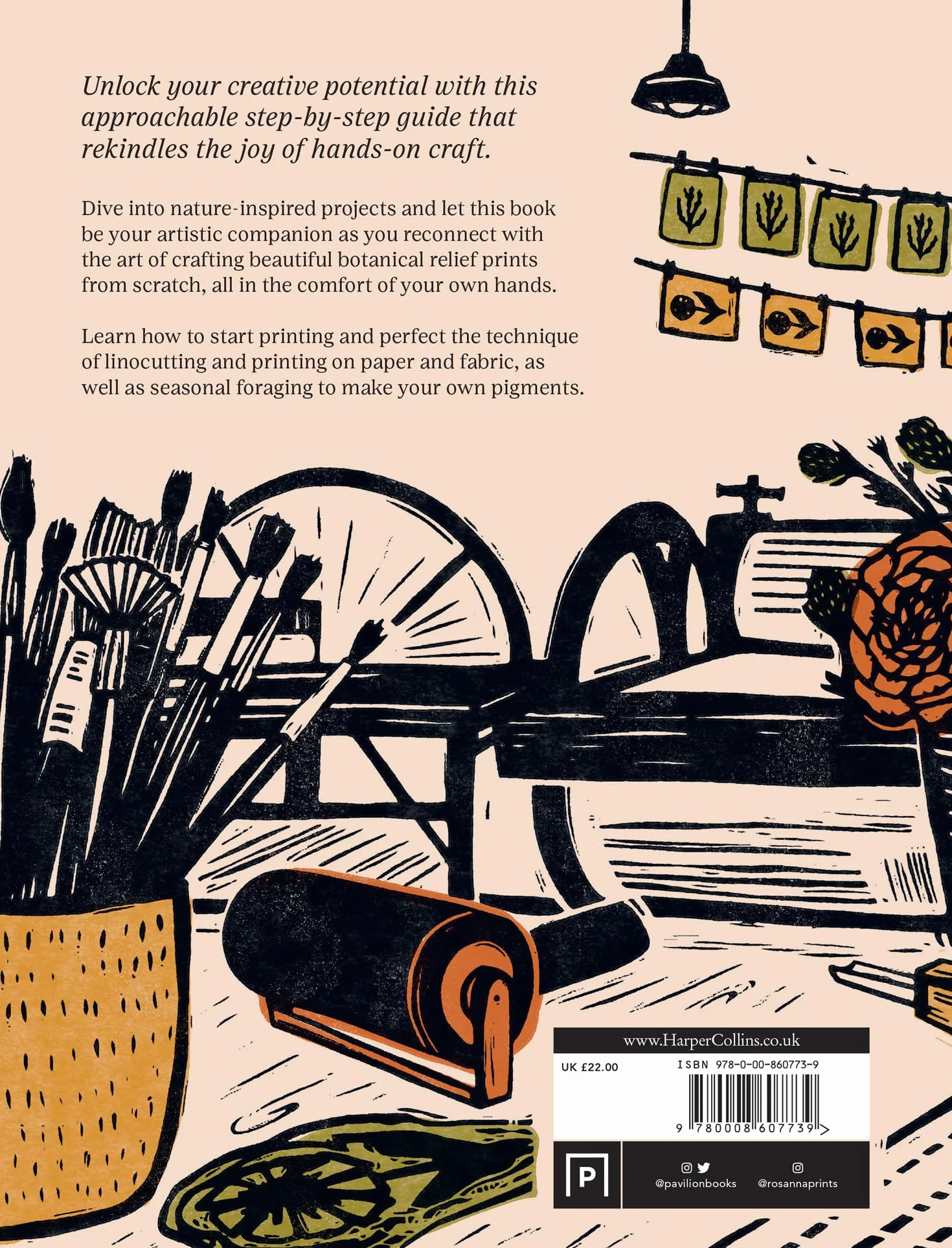 Botanical Block Printing: The new craft and design book for easy modern linocut prints, perfect for pattern art carving projects