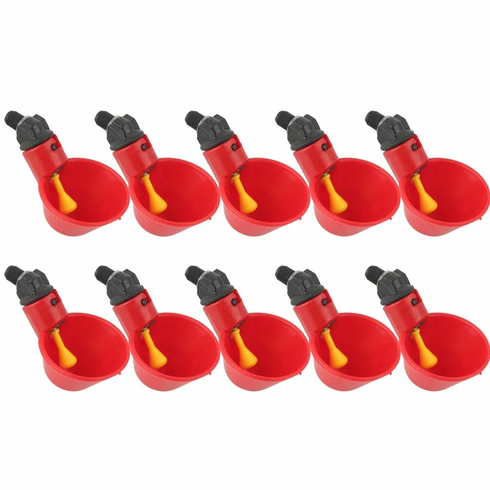 Nikou 10 szt. automatyczne kubki do picia kurczaka - kubki do picia wody drobiu, plastikowy karmnik do picia, podajnik pisklęta ptasiej kury, dla ptaków przepiórczych zwierząt domowych kurczaka