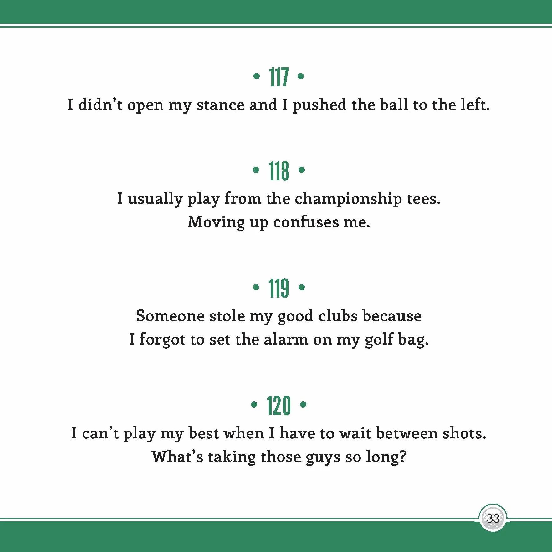 501 Excuses for a Bad Golf Shot