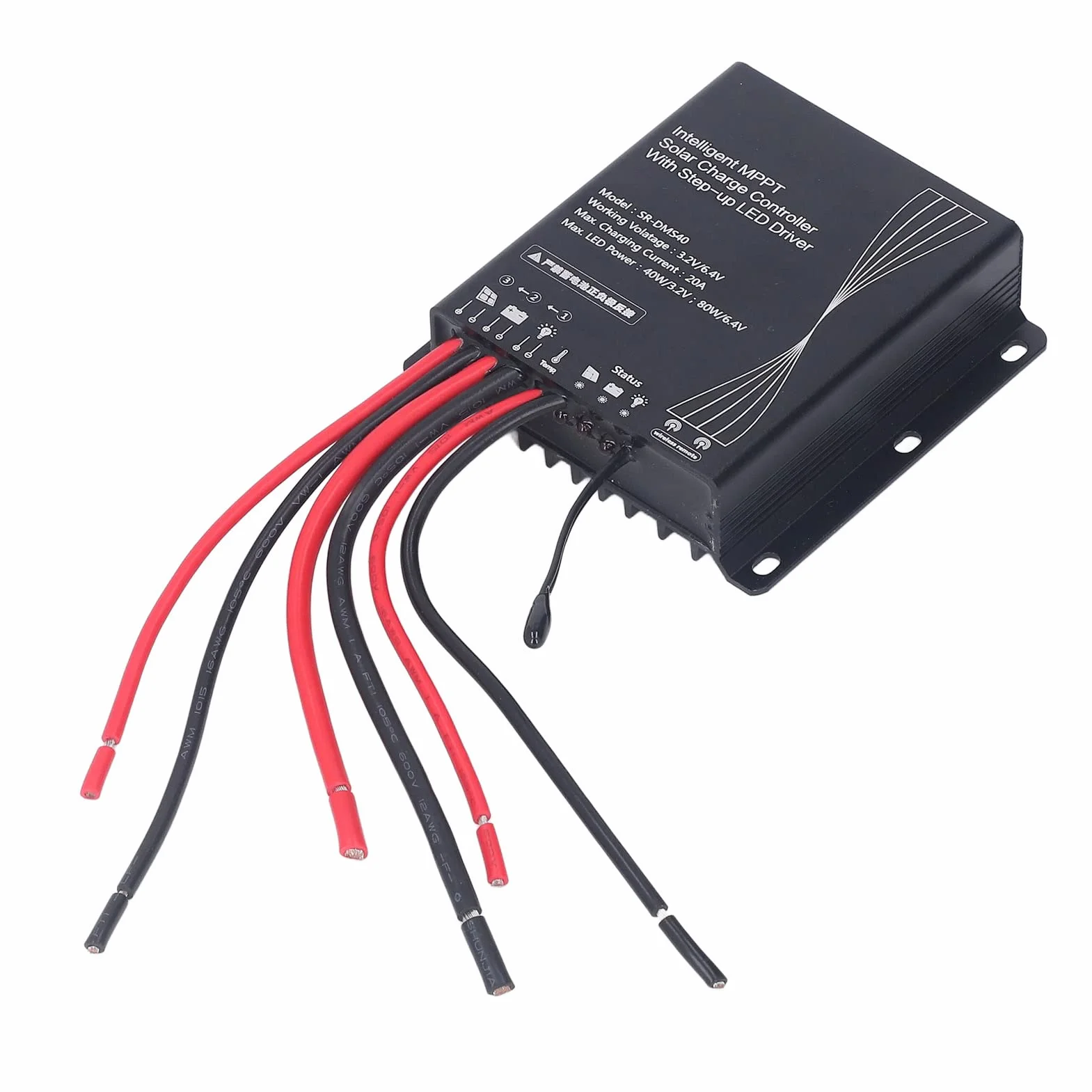 Regulator solarny MPPT 3,2V 6,4V 20A IP67 40W 80W